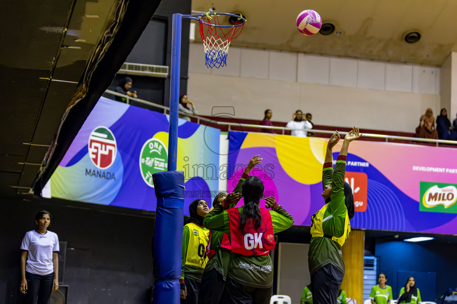 Fiontti Sports Academy vs Fionrri Academy A (U13) in Day 3 of 3rd Netball Junior Championship, held at Social Center on Tuesday, 21st January 2025 . 
Photos: Hassan Simah / images.mv