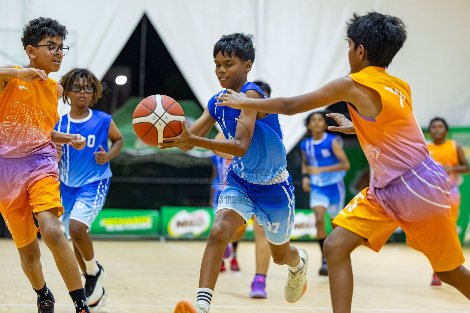 Milo 5 x 5 Junior Challenge 2025 - Basketball tournament held in Basketball Training Center, Male', Maldives on Thursday, 09th October 2025. 
Photo by: Hassan Simah / Images.mv