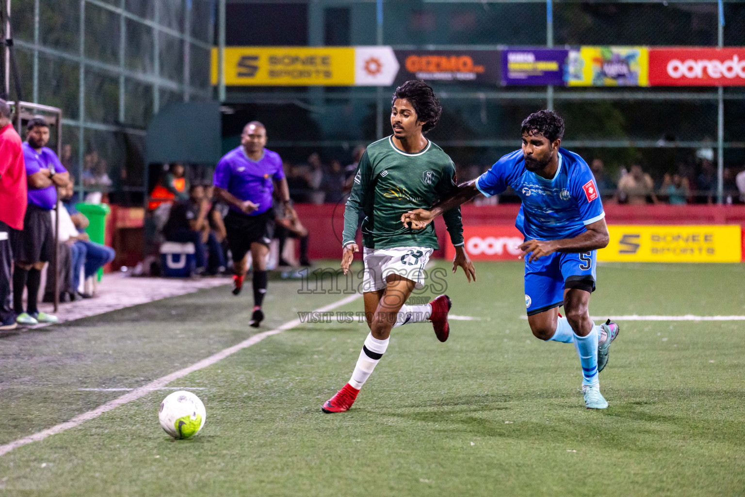 N Miladhoo vs N Maafaru in Day 6 of Golden Futsal Challenge 2024 was held on Saturday, 20th January 2024, in Hulhumale', Maldives Photos: Hassan Simah / images.mv