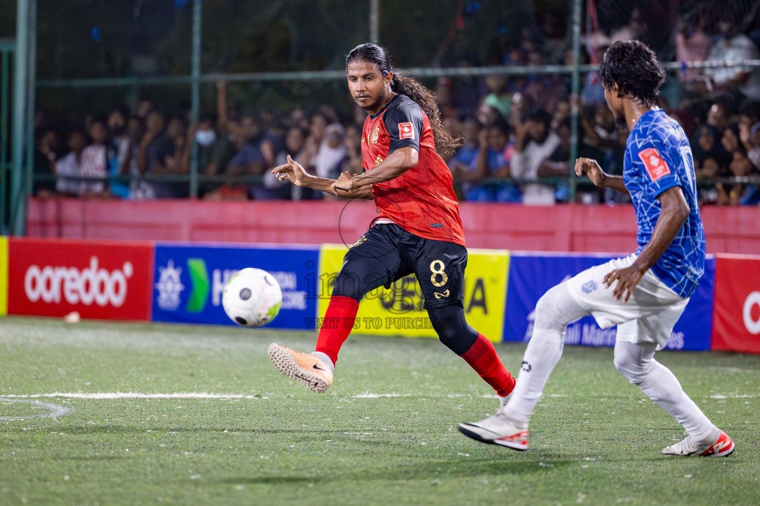 L. Gan VS HDh. Naivaadhoo in Round of 16 on Day 40 of Golden Futsal Challenge 2024 which was held on Tuesday, 27th February 2024, in Hulhumale', Maldives Photos: Hassan Simah / images.mv