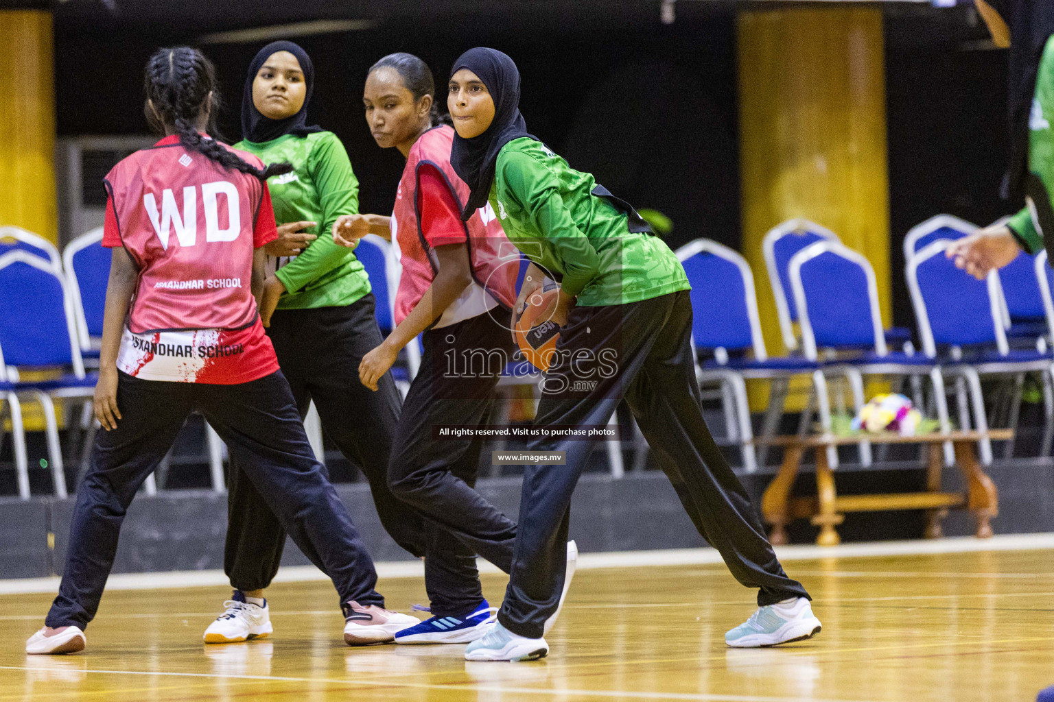 Day 11 of 24th Interschool Netball Tournament 2023 was held in Social Center, Male', Maldives on 6th November 2023. Photos: Nausham Waheed / images.mv