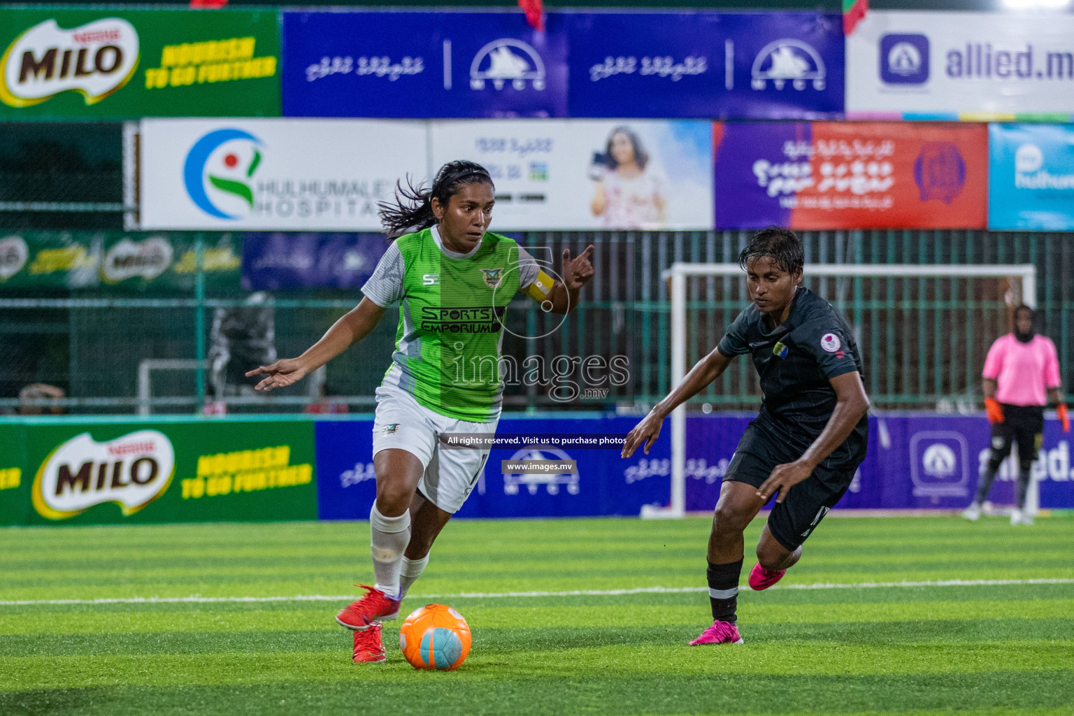 Club WAMCO vs DSC in the Semi Finals of 18/30 Women's Futsal Fiesta 2021 held in Hulhumale, Maldives on 14th December 2021. Photos: Ismail Thoriq / images.mv