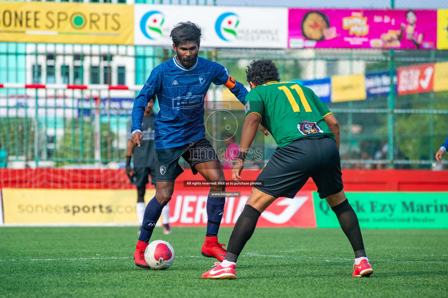 K. Gaafaru vs K.Guraidhoo in Day 6 of Golden Futsal Challenge 2023 on 10 February 2023 in Hulhumale, Male, Maldives