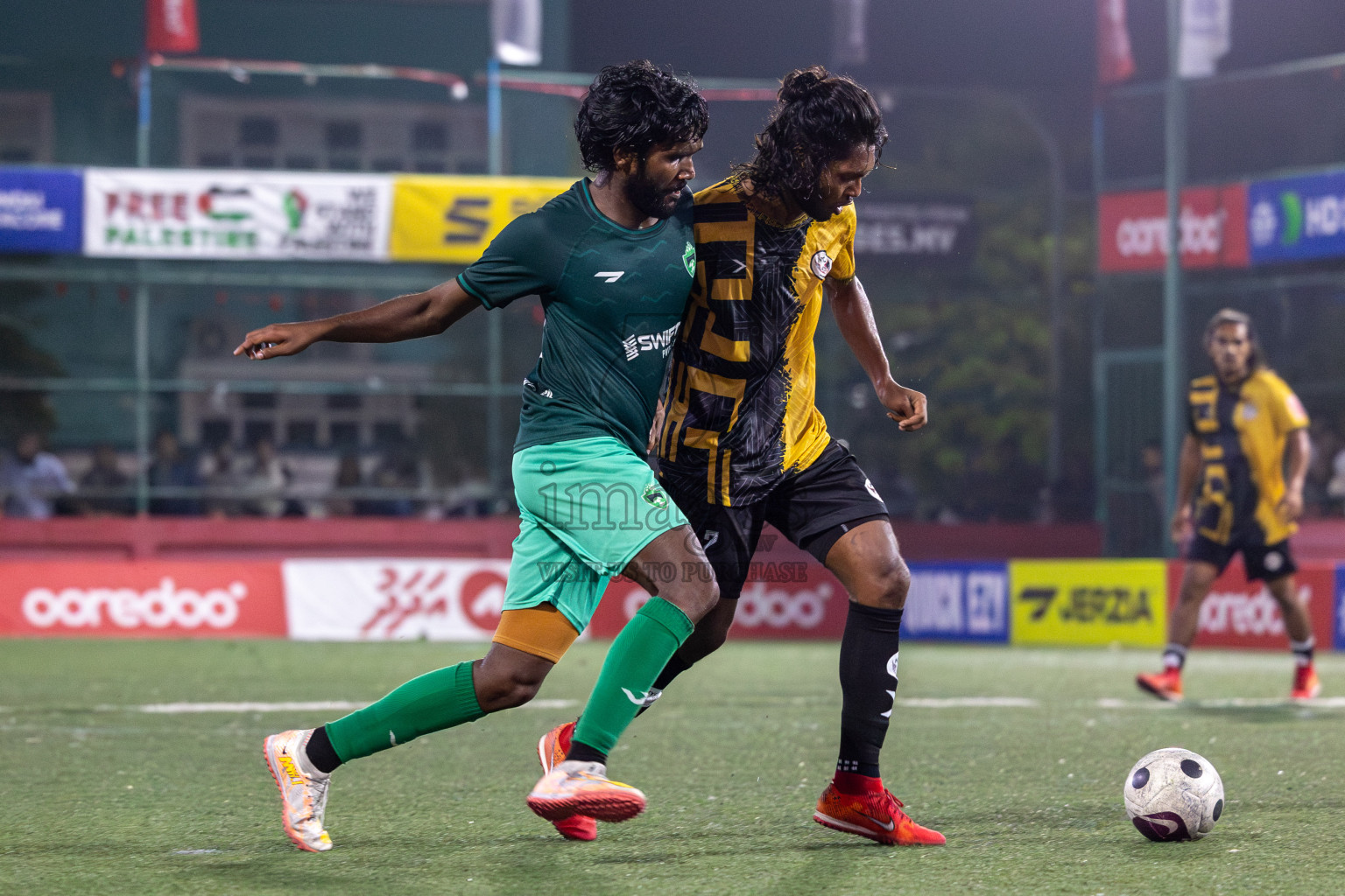 M. Naalaafushi vs M. Maduvvari in Day 28 of Golden Futsal Challenge 2024 was held on Sunday , 11th February 2024 in Hulhumale', Maldives Photos: Mohamed Mahfooz Moosa / images.mv