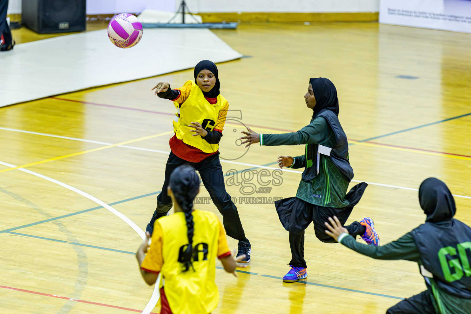 Day 1 of Inter-School Netball Tournament 2025 was held in Social Center Indoor Hall on Saturday, 18th October 2025. Photos: Areef Adam / images.mv