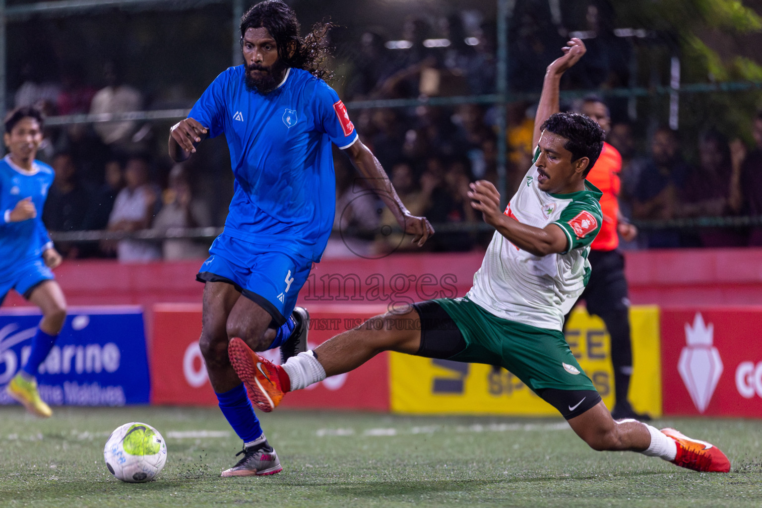 R Alifushi vs R Maduvvari in Day 8 of Golden Futsal Challenge 2024 was held on Monday, 22nd January 2024, in Hulhumale', Maldives Photos: Mohamed Mahfooz Moosa / images.mv