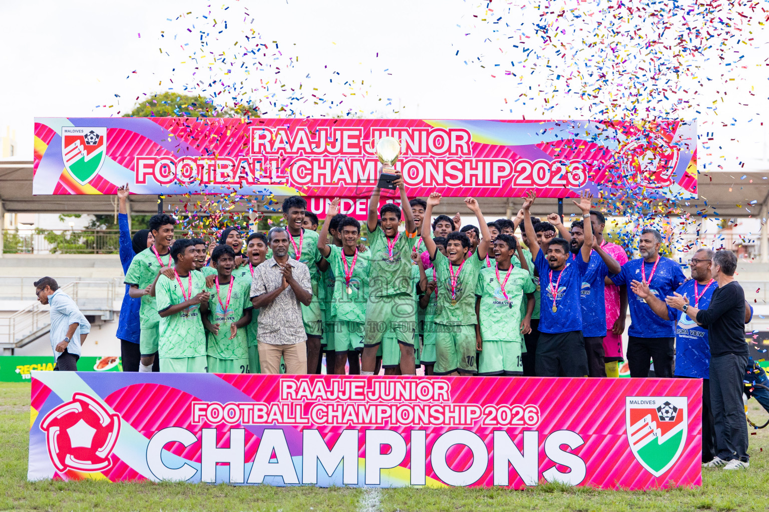 Adh Atoll Thauleemee Marukaz vs Maafushi School in the Final of Raajje Junior Football Championship 2026 was held in Hulhumale Running Track grounds, Maldives on Saturday, 23rd May 2026. Photos: Mohamed Mahfooz Moosa / images.mv