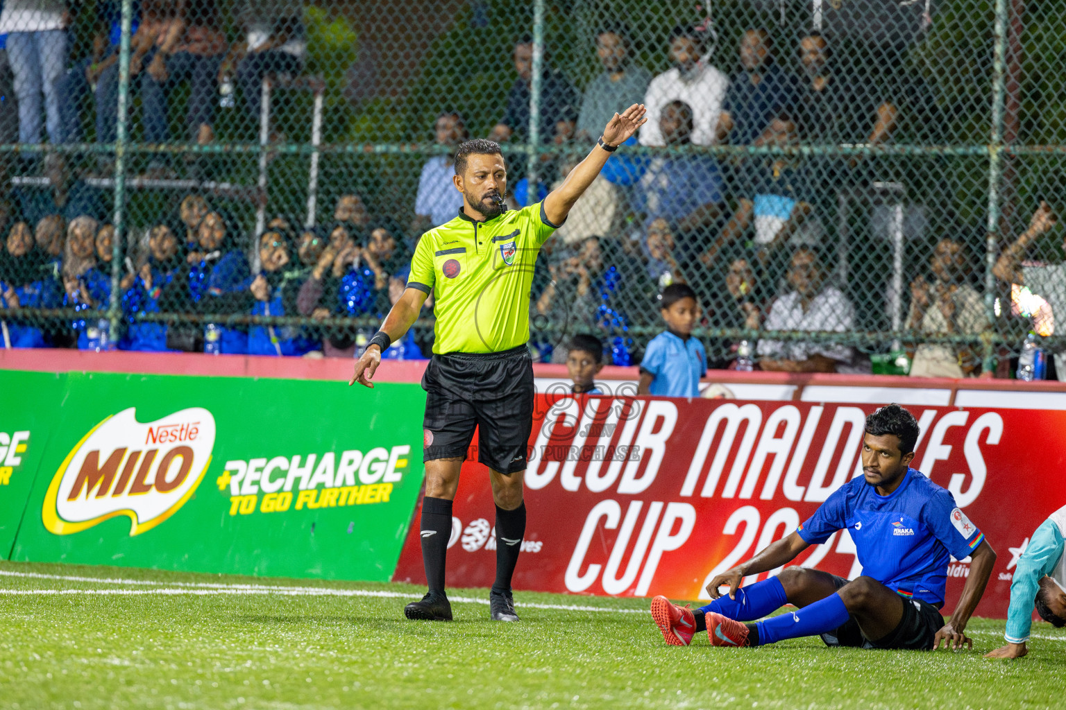 Fenaka vs Police Club in Day 14 of Club Maldives Cup 2025 was held in Rehendhi Futsal Ground, Hulhumale', Maldives on Tuesday, 14th October 2025. Photos: Ismail Thoriq / images.mv