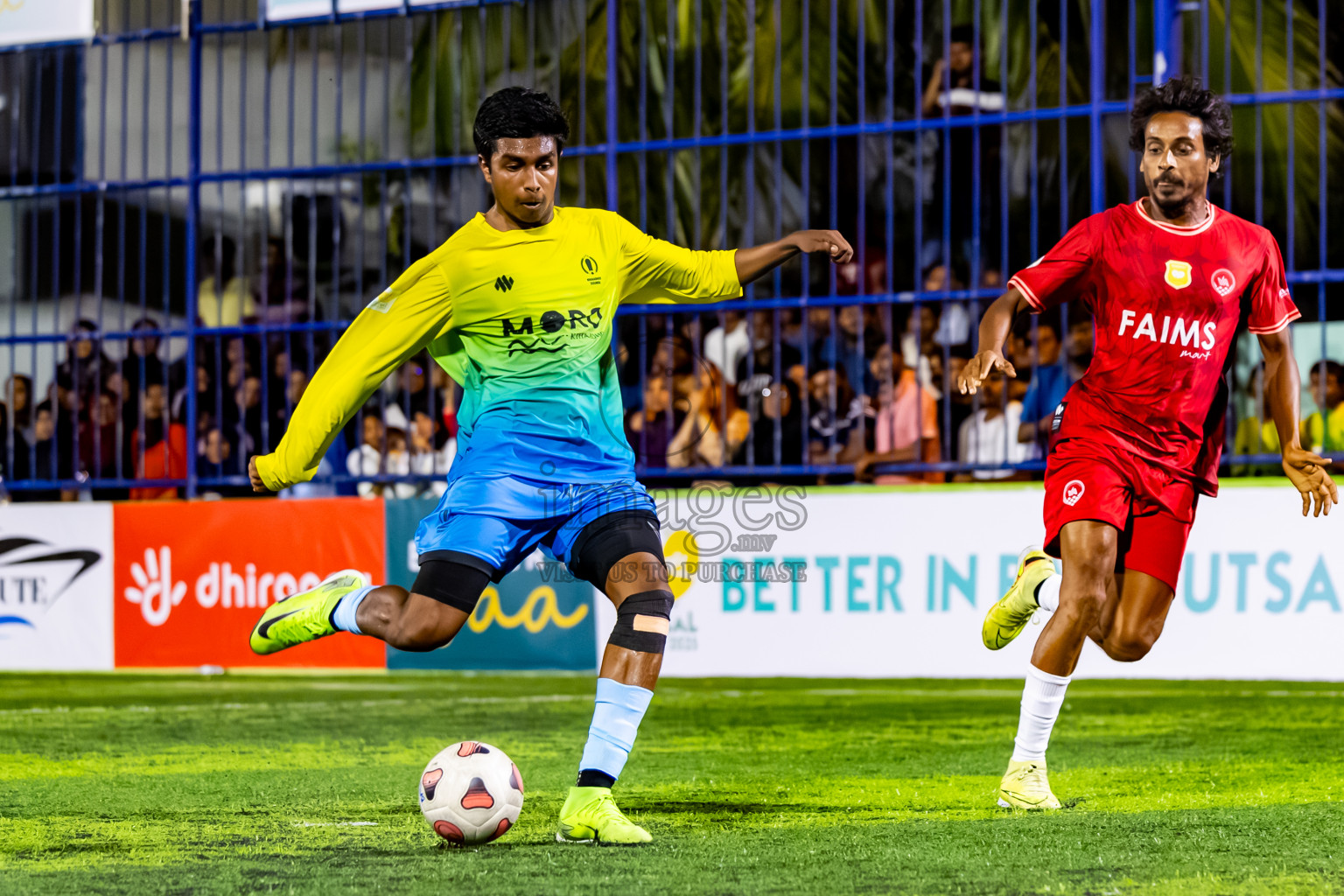 Eydhafushi vs Kihaadhoo in Day 2 of Better in Baa Futsal Fiesta 2025 Men's division held in B. Eydhafushi, Maldives on Thursday, 6th November 2025. Photos: Nausham Waheed / images.mv