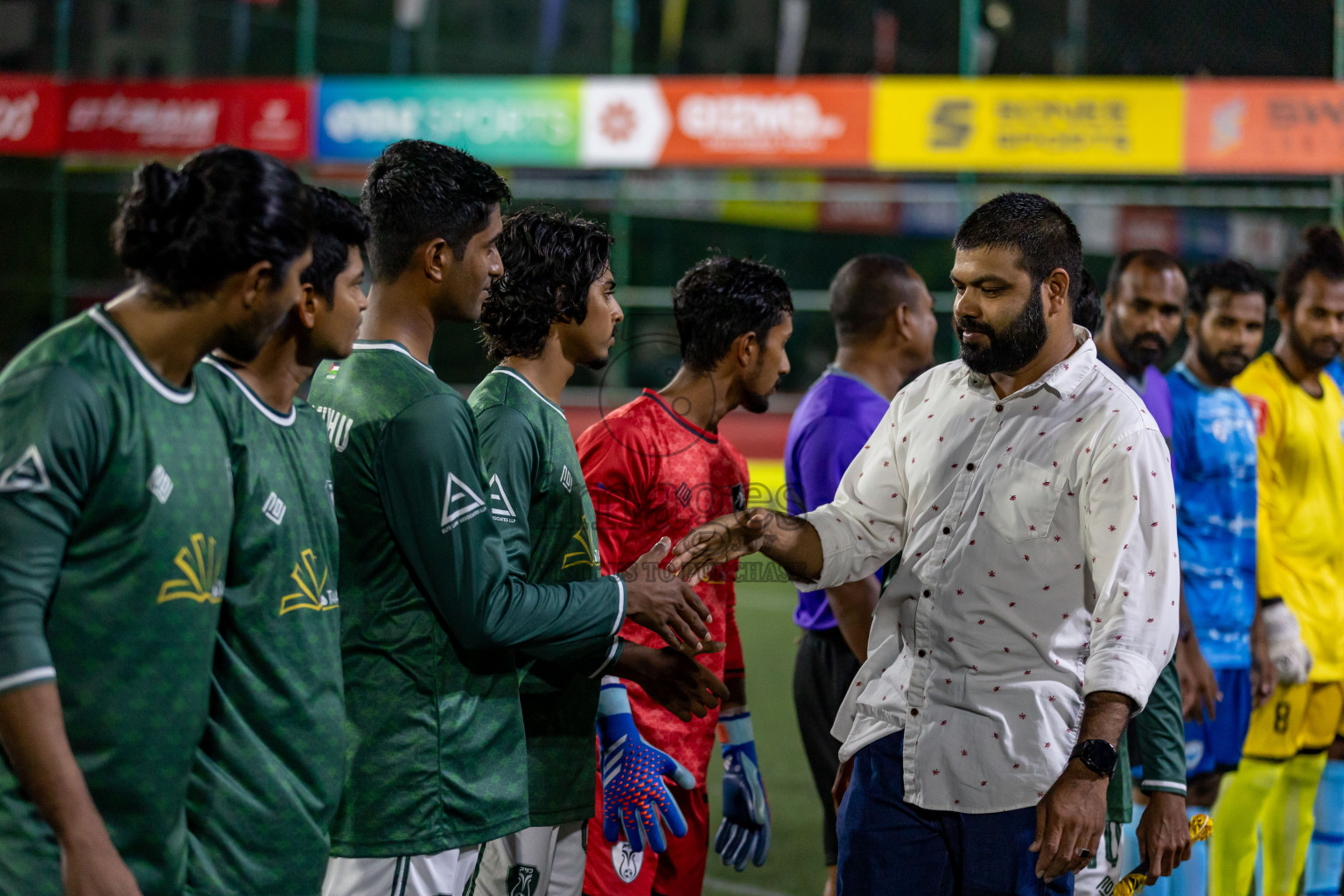 N Miladhoo vs N Maafaru in Day 6 of Golden Futsal Challenge 2024 was held on Saturday, 20th January 2024, in Hulhumale', Maldives Photos: Hassan Simah / images.mv