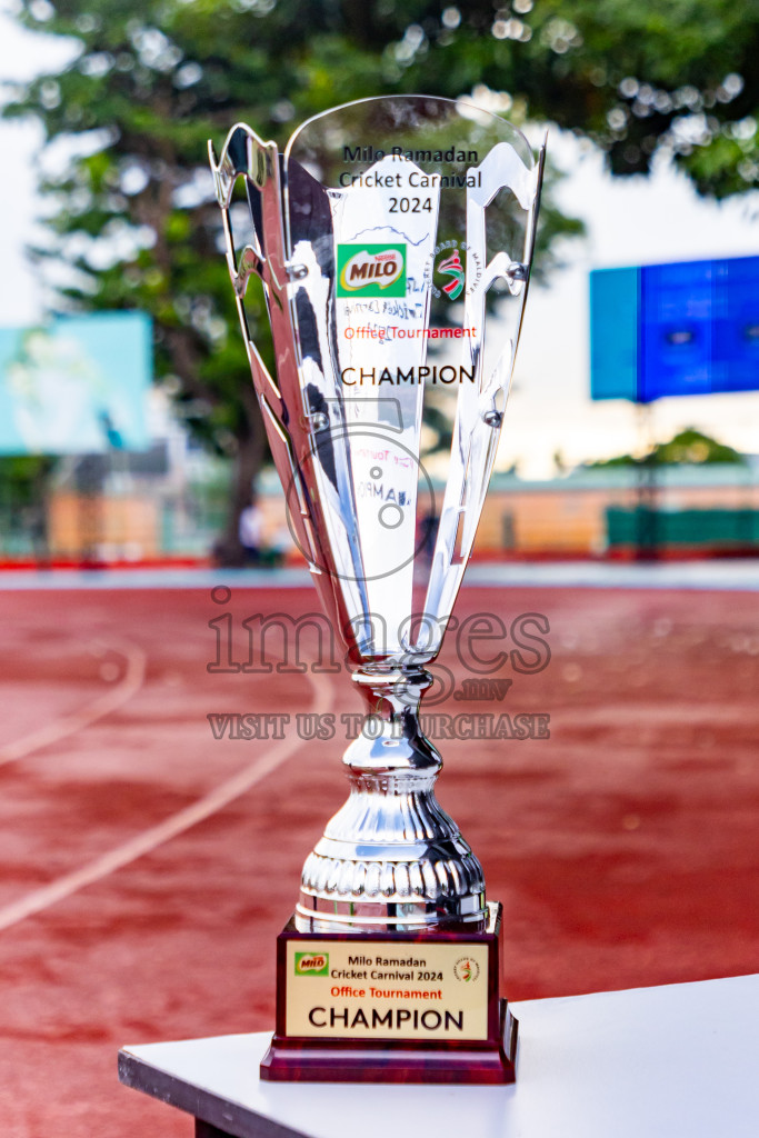 Final of the Office Tournament of Milo Ramadan Cricket Carnival held on 29th March 2024, in Ekuveni Cricket Grounds, Male', Maldives. Photos: Nausham Waheed / Images.mv