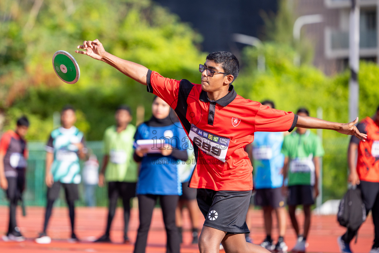 Day 1 of MWSC Interschool Athletics Championships 2024 held in Hulhumale Running Track, Hulhumale, Maldives on Saturday, 9th November 2024. 
Photos by: Ismail Thoriq, Hassan Simah / Images.mv