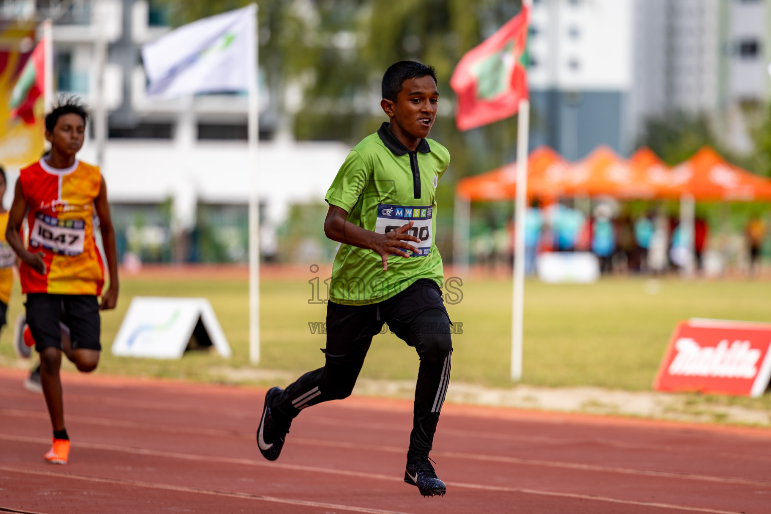 Day 2 of MWSC Interschool Athletics Championships 2024 held in Hulhumale Running Track, Hulhumale, Maldives on Sunday, 10th November 2024. 
Photos by: Hassan Simah / Images.mv