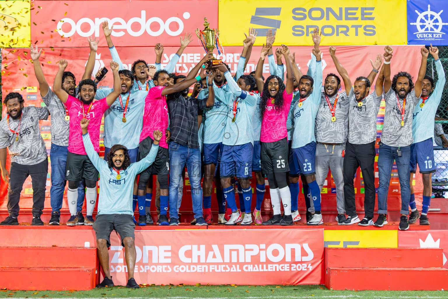 AA. Mathiveri VS ADh. Maamigili in Zone 4 Final on Day 38 of Golden Futsal Challenge 2024 which was held on Friday, 23rd February 2024, in Hulhumale', Maldives Photos: Ismail Thoriq / images.mv