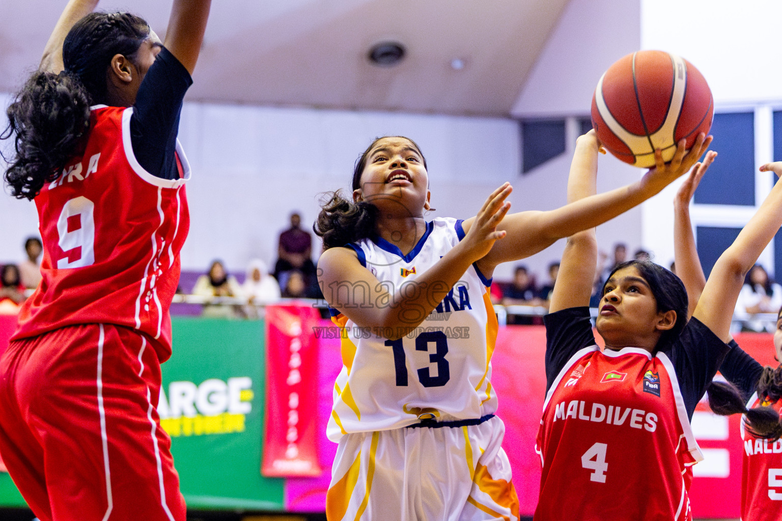 Maldives vs SriLanka in Day 2 of Under 16 Woman's Asian Cup SABA Qualifiers 2025 was held in Social Center, Male', Maldives on Friday, 13th June 2025. Photos: Nausham Waheed / images.mv