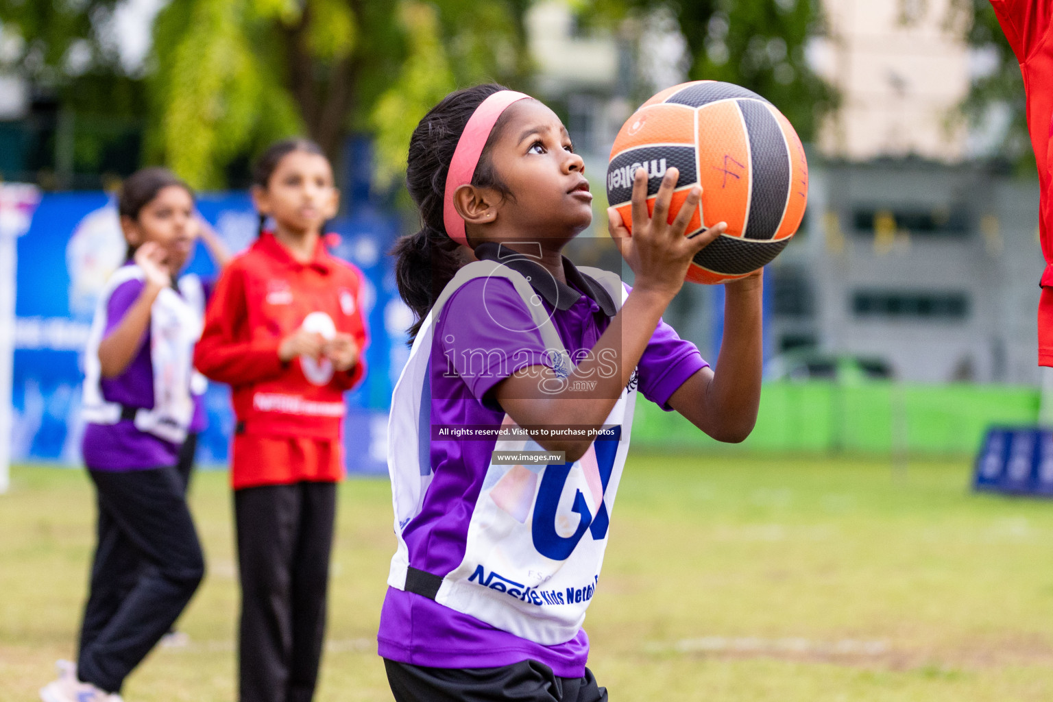 Day 2 of Nestle' Kids Netball Fiesta 2023 held in Henveyru Stadium, Male', Maldives on Thursday, 1st December 2023. Photos by Nausham Waheed / Images.mv