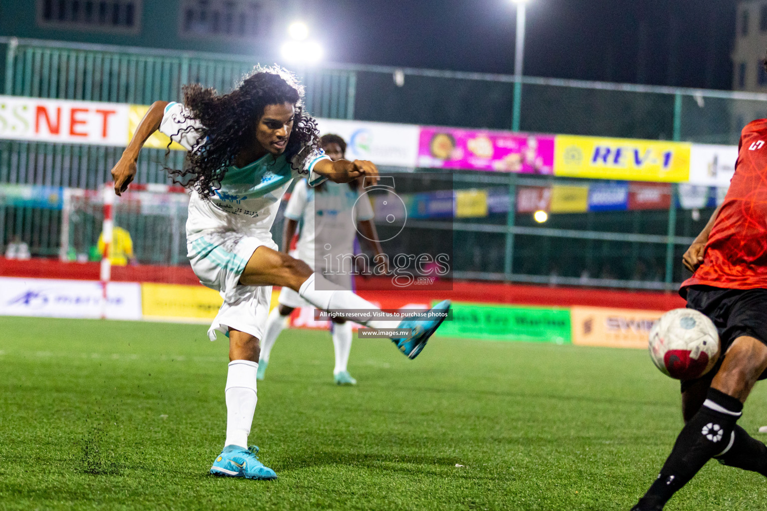 K. Himmafushi vs K. Maafushi in Day 6 of Golden Futsal Challenge 2023 on 10 February 2023 in Hulhumale, Male, Maldives