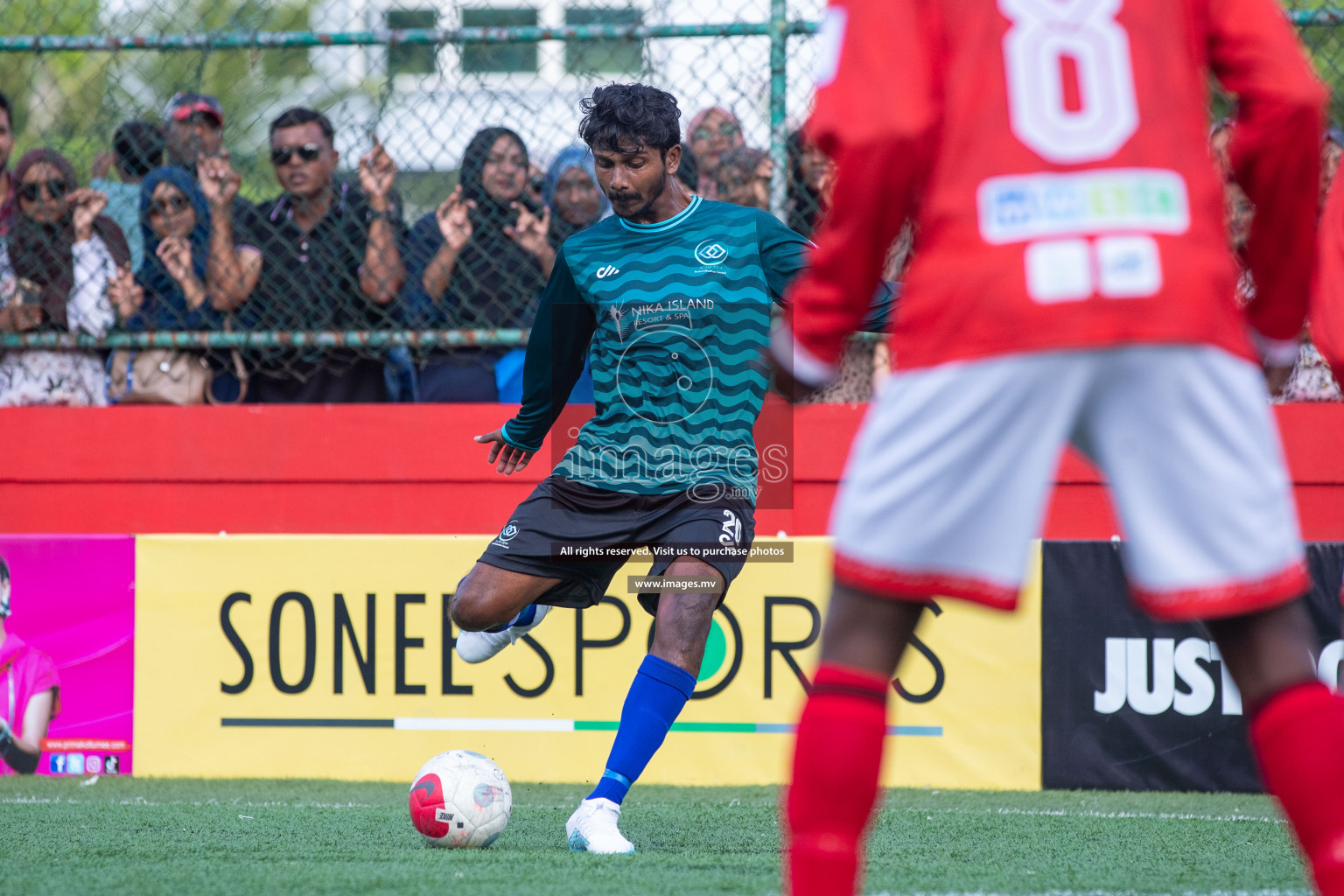 AA. Bodufulhudho vs AA. Mathiveri in Day 7 of Golden Futsal Challenge 2023 on 11 February 2023 in Hulhumale, Male, Maldives