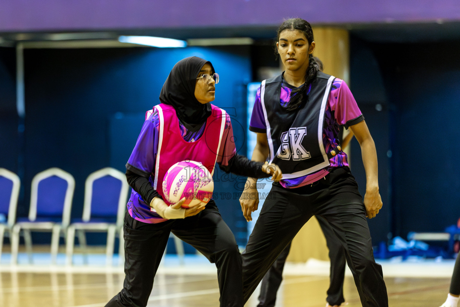 N Sports Academy B vs N Sports Academy A in Day 6 of 3rd Netball Junior Championship, held at Social Center on Friday 24th January 2025 . Photos: Shuu Abdul Sattar / images.mv