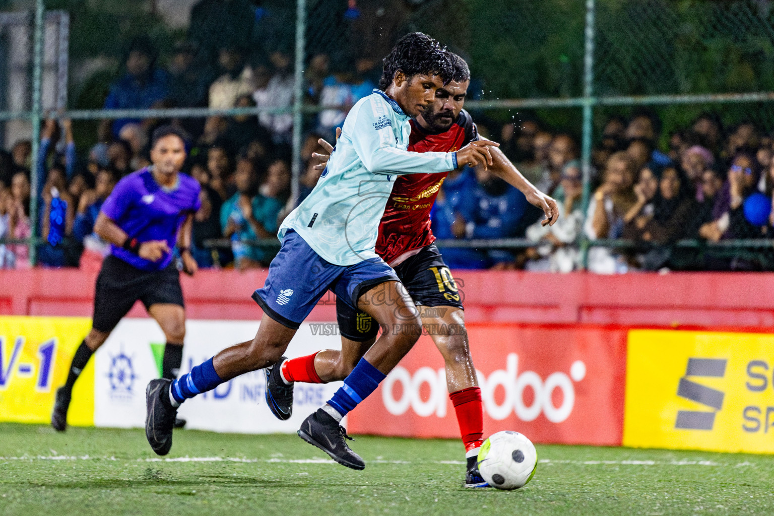 AA Mathiveri vs L Gan in Quarter Finals of Golden Futsal Challenge 2024 which was held on Friday, 1st March 2024, in Hulhumale', Maldives Photos: Nausham Waheed / images.mv