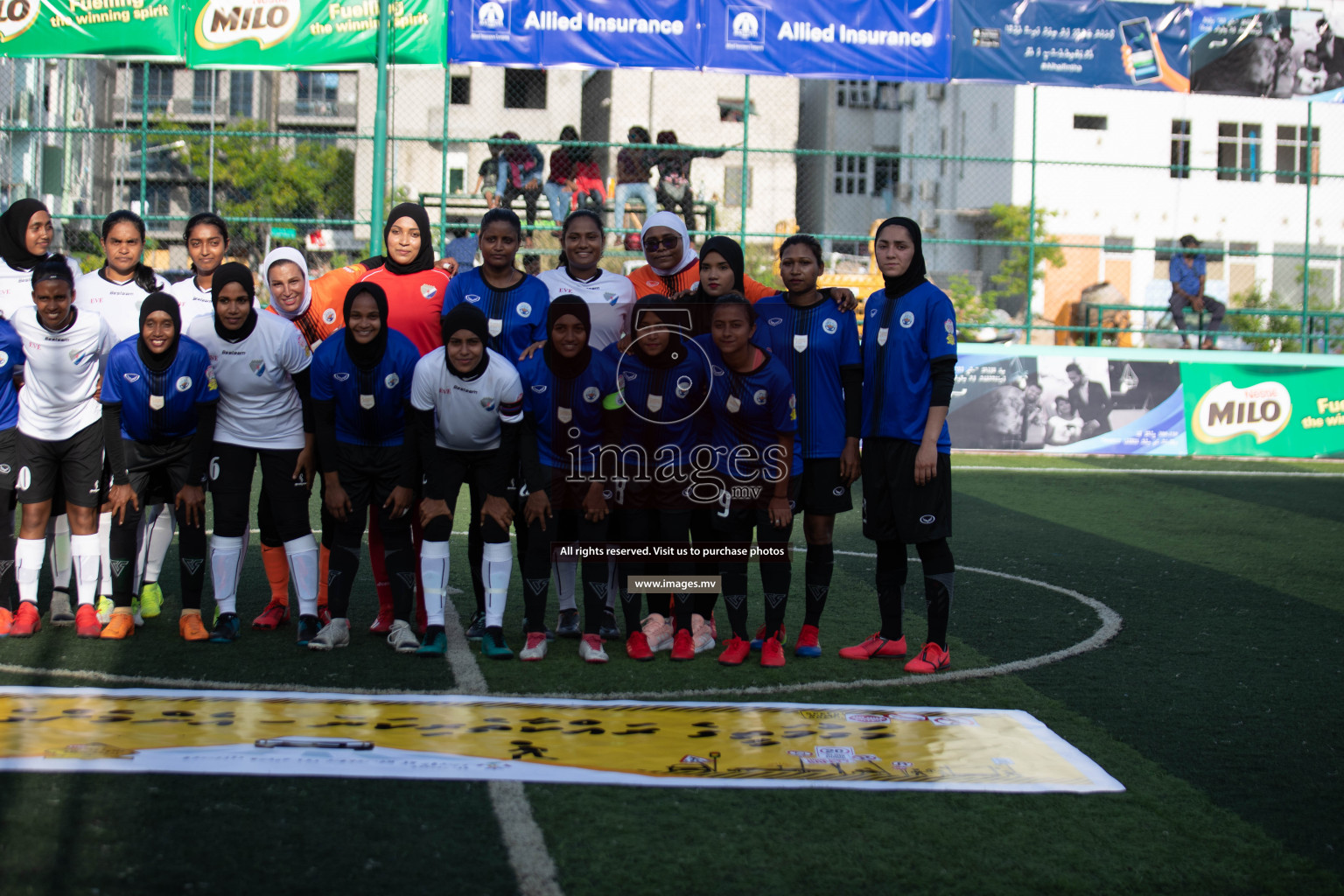 Maldives Ports Limited vs Dhivehi Sifainge Club in the semi finals of 18/30 Women's Futsal Fiesta 2019 on 27th April 2019, held in Hulhumale Photos: Hassan Simah / images.mv