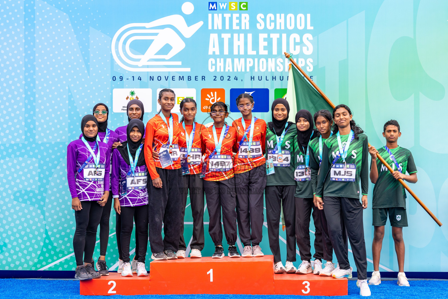 Day 6 of MWSC Interschool Athletics Championships 2024 held in Hulhumale Running Track, Hulhumale, Maldives on Thursday, 14th November 2024. Photos by: Ismail Thoriq / Images.mv