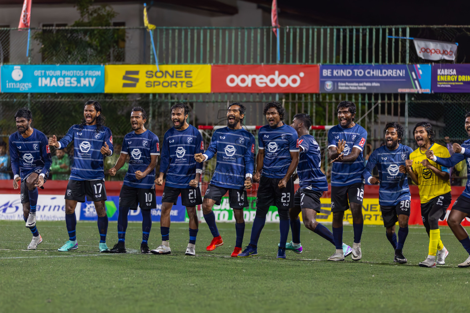 K Gaafaru vs Dhandimgu in Round of 16 on Day 40 of Golden Futsal Challenge 2024 which was held on Tuesday, 27th February 2024, in Hulhumale', Maldives Photos: Ismail Thoriq / images.mv