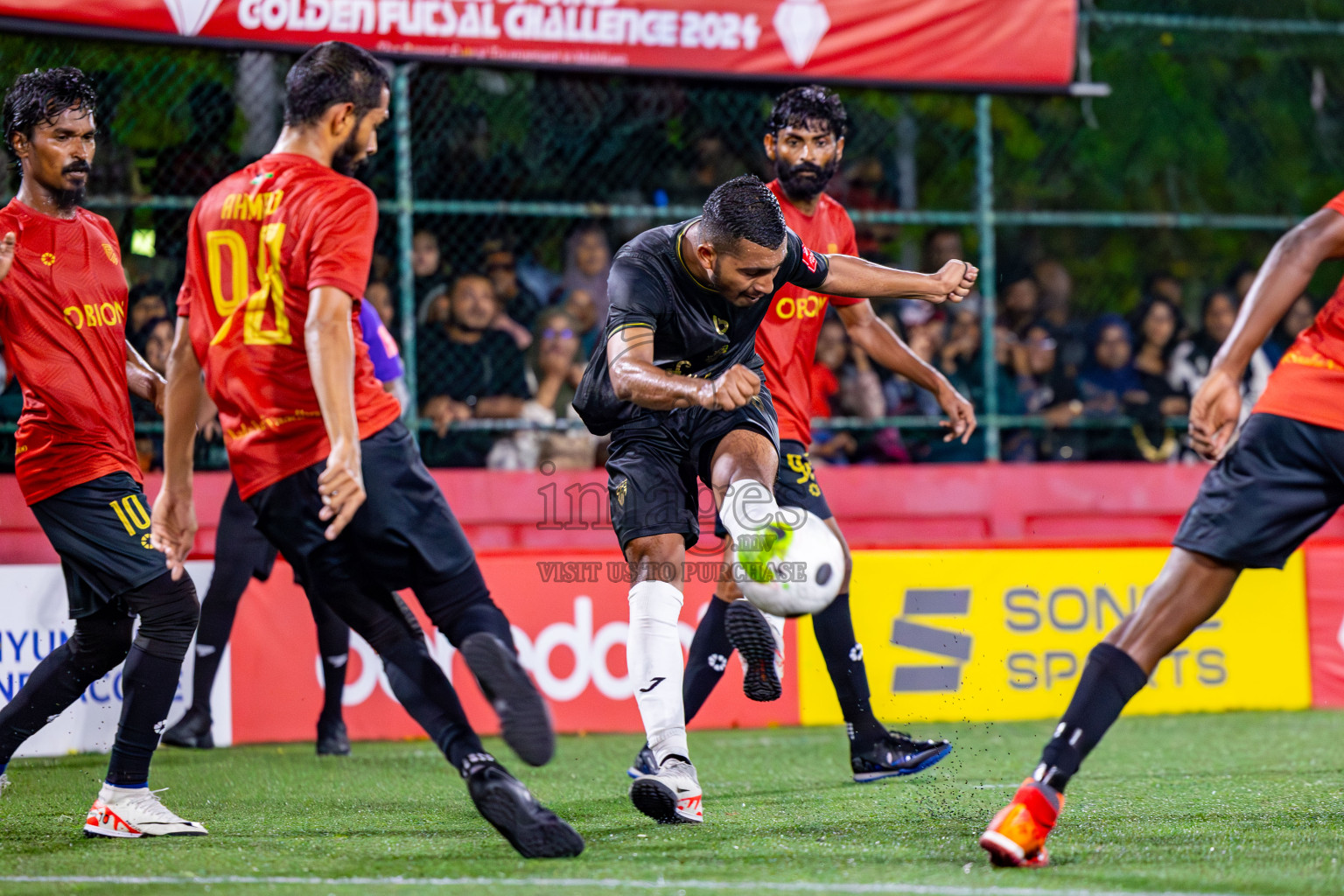 HDh Naavaidhoo vs HA Utheemu on Day 39 of Golden Futsal Challenge 2024 was held on Friday, 23rd February 2024, in Hulhumale', Maldives 
Photos: Mohamed Mahfooz Moosa/ images.mv