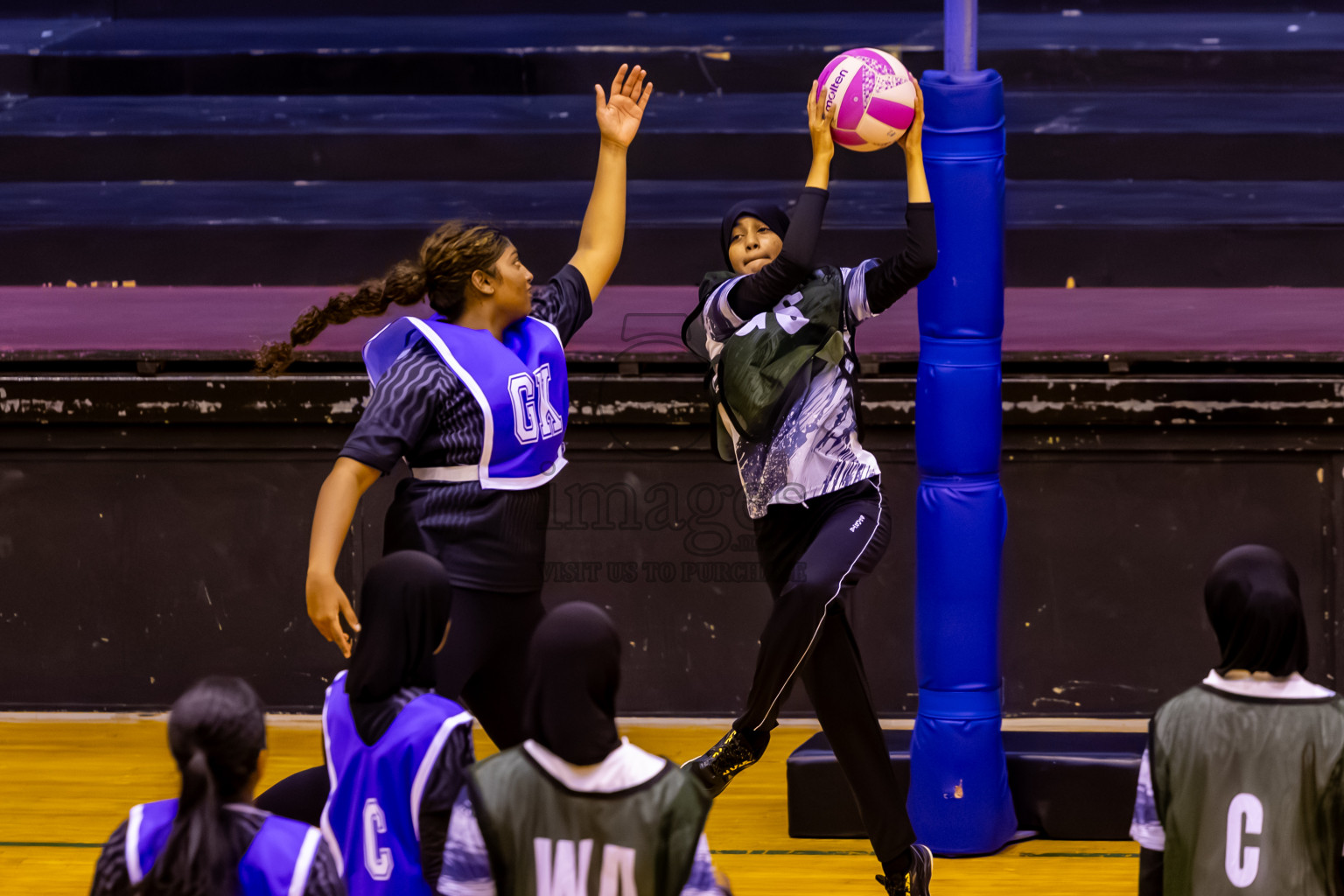 SC Skylark vs SC Shining Star in Day 7 of 24th Milo Netball Association Championship was held in Social Center at Male', Maldives on Sunday, 7th September 2025. Photos: Nausham Waheed / images.mv