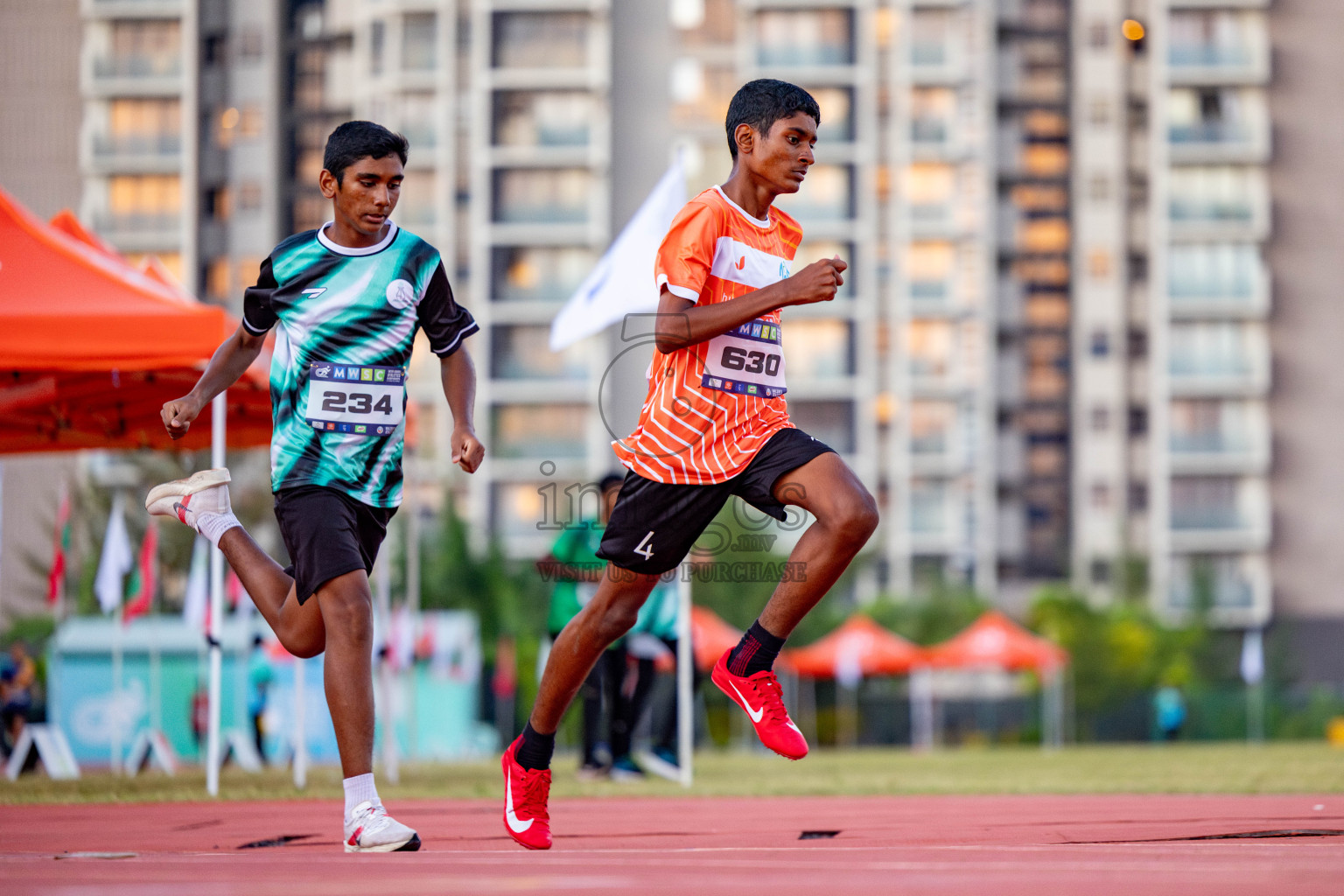 Day 1 of MWSC Interschool Athletics Championships 2024 held in Hulhumale Running Track, Hulhumale, Maldives on Saturday, 9th November 2024. 
Photos by: Hassan Simah / Images.mv