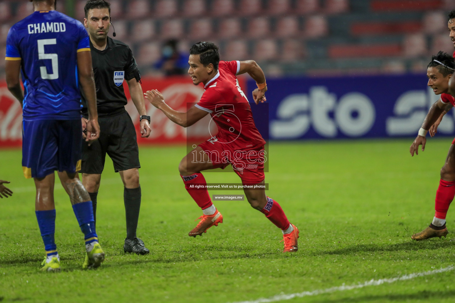 Nepal vs Sri Lanka in SAFF Championship 2021 held on 4th October 2021 in Galolhu National Stadium, Male', Maldives