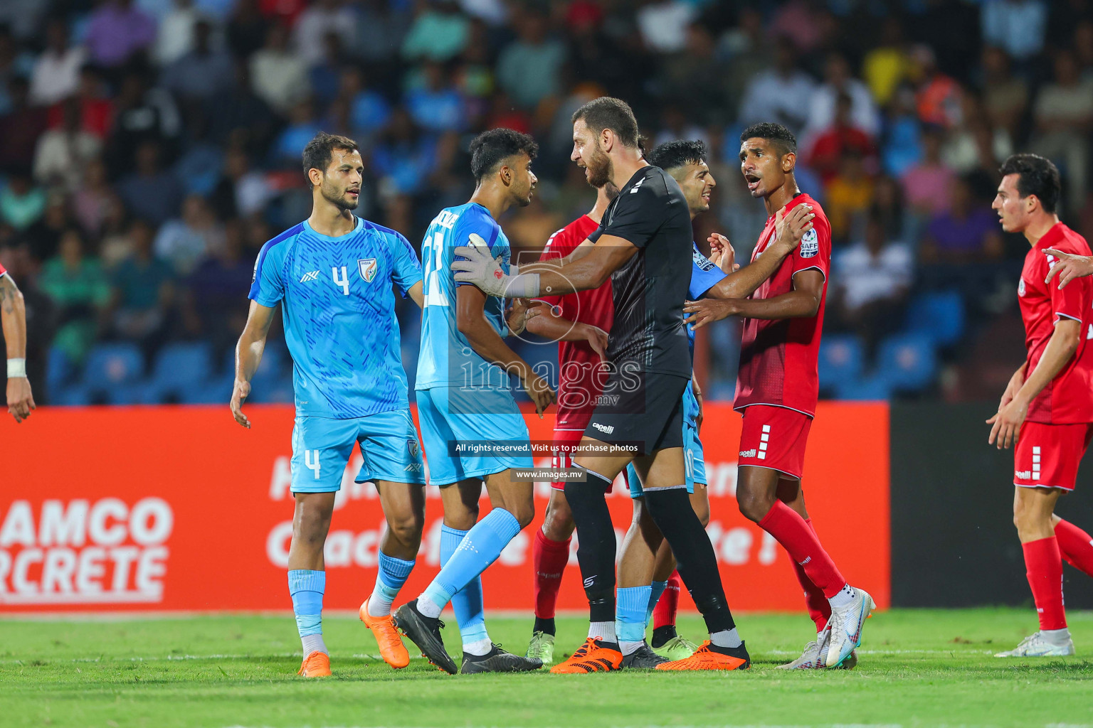 Lebanon vs India in the Semi-final of SAFF Championship 2023 held in Sree Kanteerava Stadium, Bengaluru, India, on Saturday, 1st July 2023. Photos: Nausham Waheed / images.mv