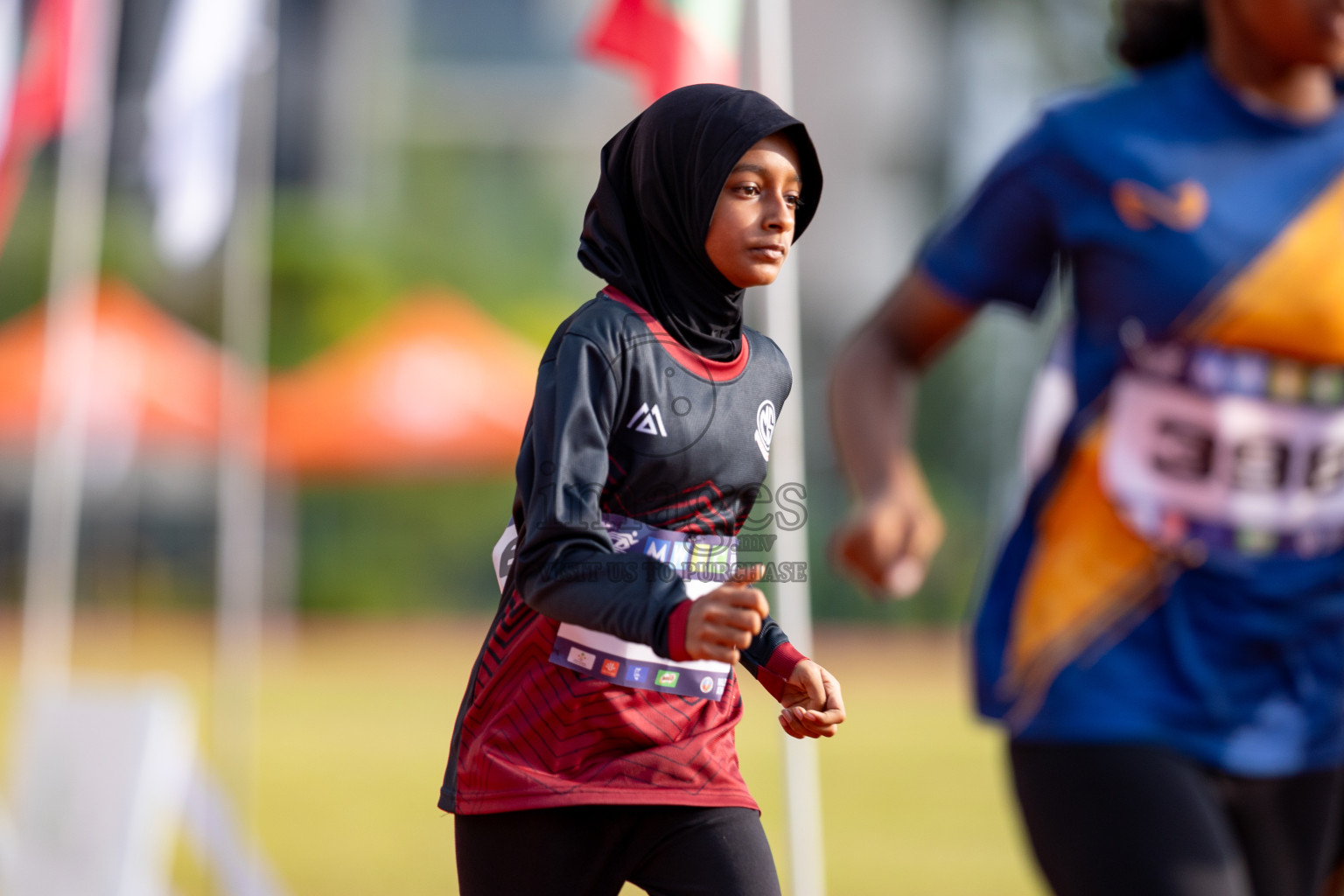 Day 3 of MWSC Interschool Athletics Championships 2024 held in Hulhumale Running Track, Hulhumale, Maldives on Monday, 11th November 2024. 
Photos by: Hassan Simah / Images.mv