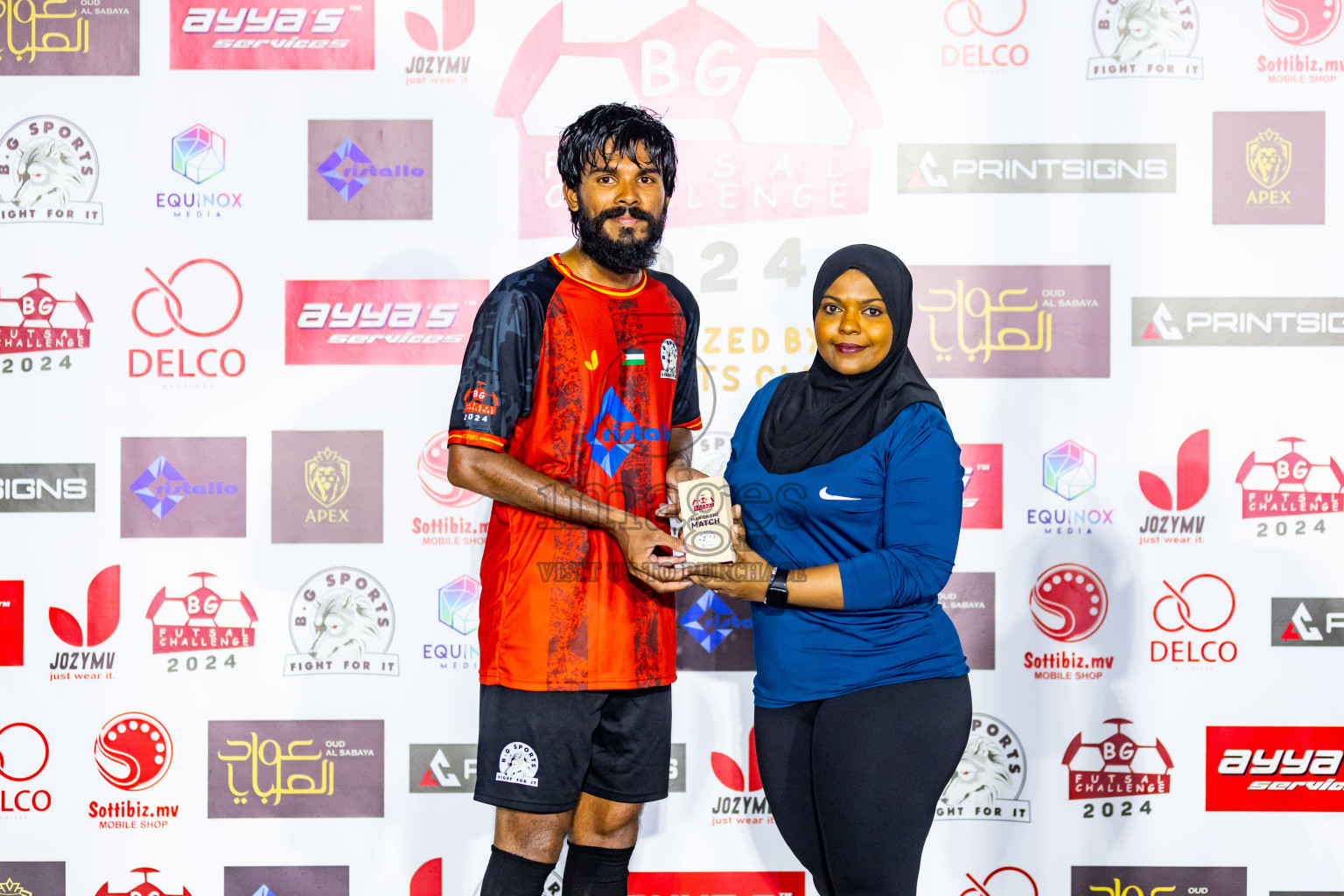 BG Sports Club vs FC Calms Blue in Day 3 of BG Futsal Challenge 2024 was held on Thursday, 14th March 2024, in Male', Maldives Photos: Nausham Waheed / images.mv