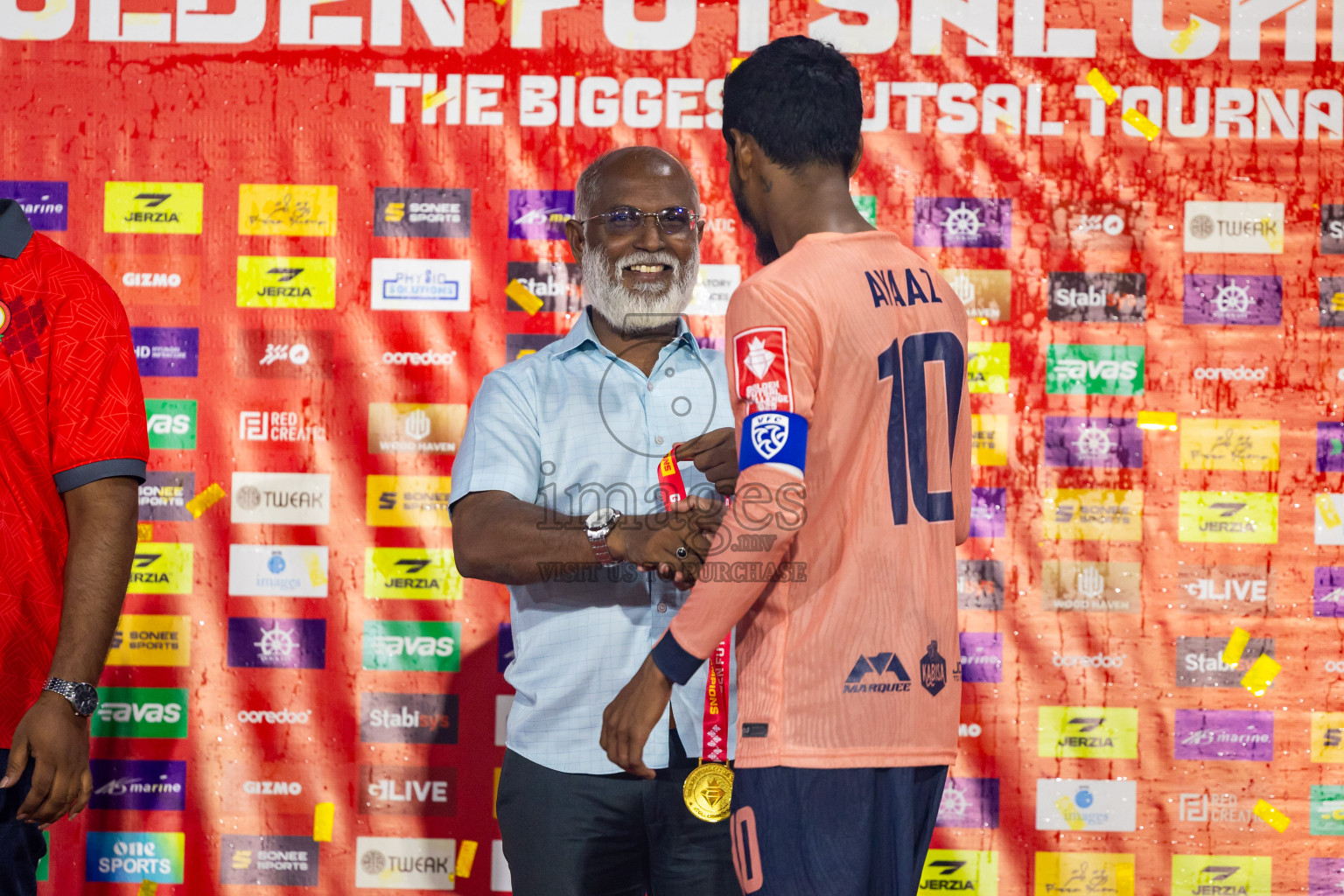 GDh Vaadhoo vs GDh Gadhdhoo in Gaafu Dhaal Atoll Final in Day 24 of Golden Futsal Challenge 2025 was held on Tuesday , 28th January 2025, in Hulhumale', Maldives. Photos: Nausham Waheed / images.mv