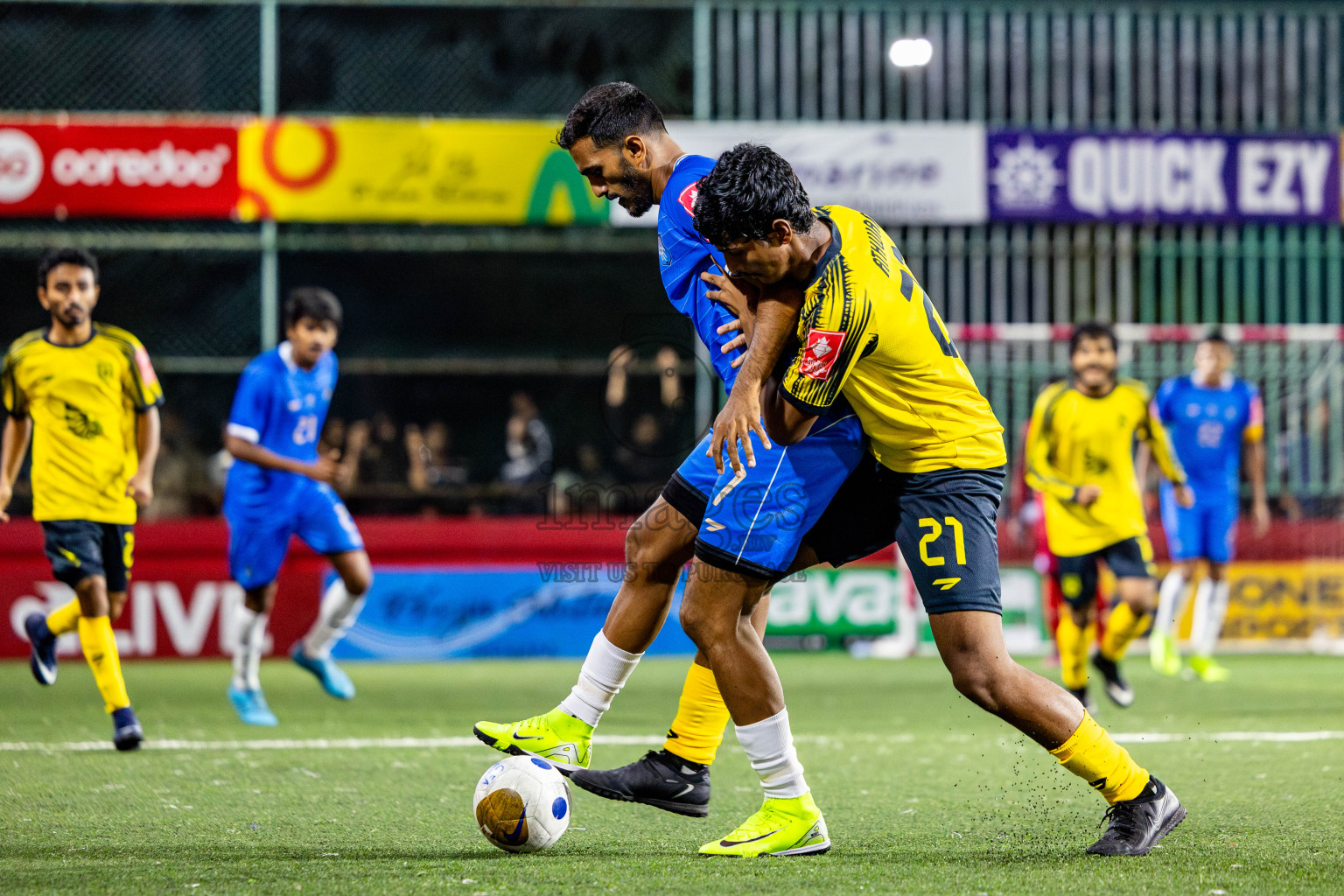 Lh Naifaru vs Lh Kurendhoo in Lhaviyani Atoll Finals Day 26 of Golden Futsal Challenge 2025 was held on Thursday , 30th January 2025, in Hulhumale', Maldives. Photos: Nausham Waheed / images.mv