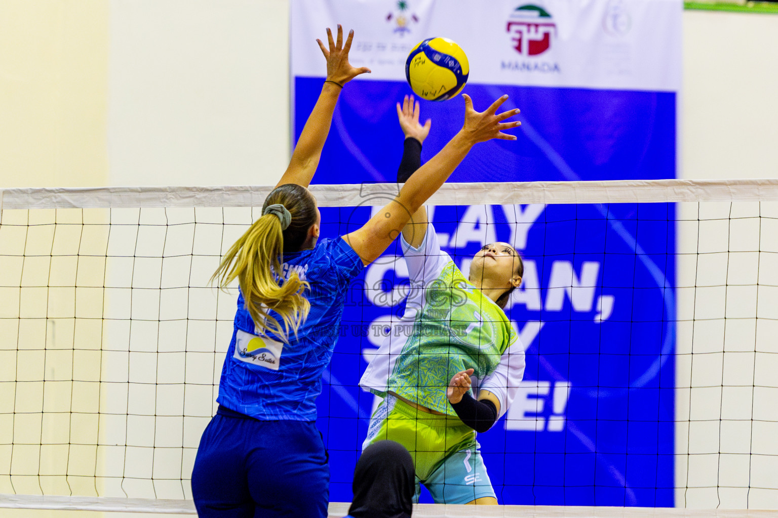 Police Club vs Club Wamco in the Final of Women's Division of National Volleyball League 2025 held in Male', Maldives on Sunday, 27th April 2025 at Social Center Indoor Hall Photos By: Nausham Waheed / images.mv