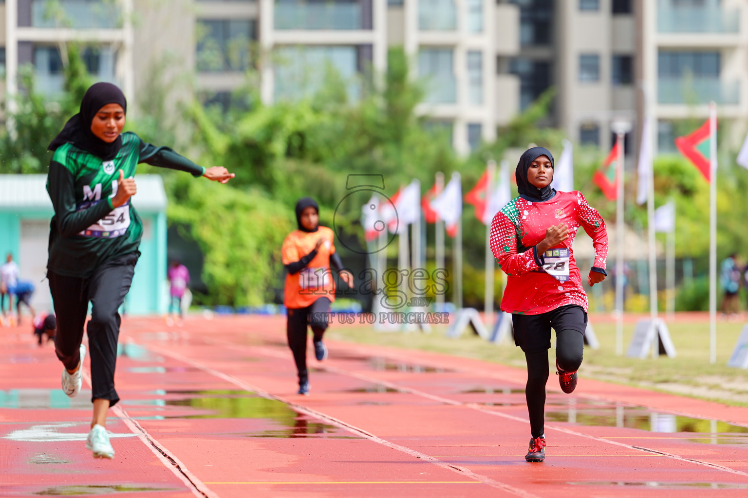 Day 1 of MWSC Interschool Athletics Championships 2024 held in Hulhumale Running Track, Hulhumale, Maldives on Saturday, 9th November 2024. 
Photos by: Ismail Thoriq, Hassan Simah / Images.mv