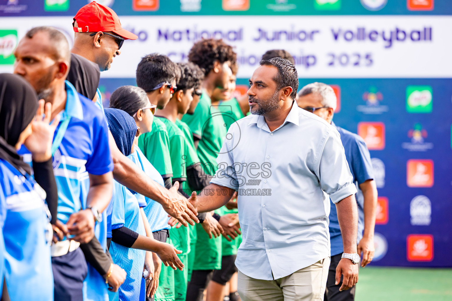 Sports Club Dhirun vs Goodies Sports Club in Milo National Junior Volleyball Championship 2025 Day 3 was held on Monday, 24th November 2025 at Ekuveni Turf Court Male', Maldives. Photos: Nausham Waheed / images.mv