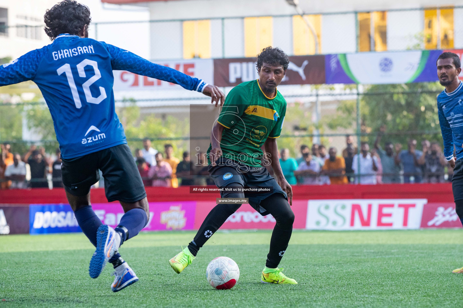 K. Gaafaru vs K.Guraidhoo in Day 6 of Golden Futsal Challenge 2023 on 10 February 2023 in Hulhumale, Male, Maldives