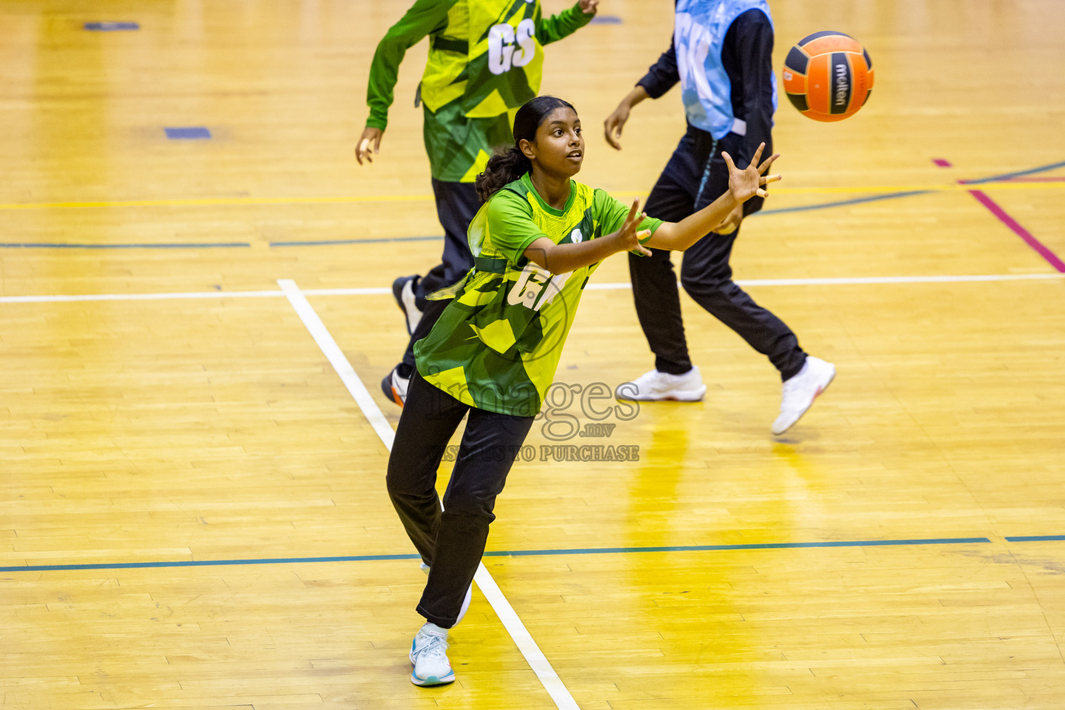 Day 9 of 25th Inter-School Netball Tournament was held in Social Center at Male', Maldives on Monday, 19th August 2024. Photos: Nausham Waheed / images.mv