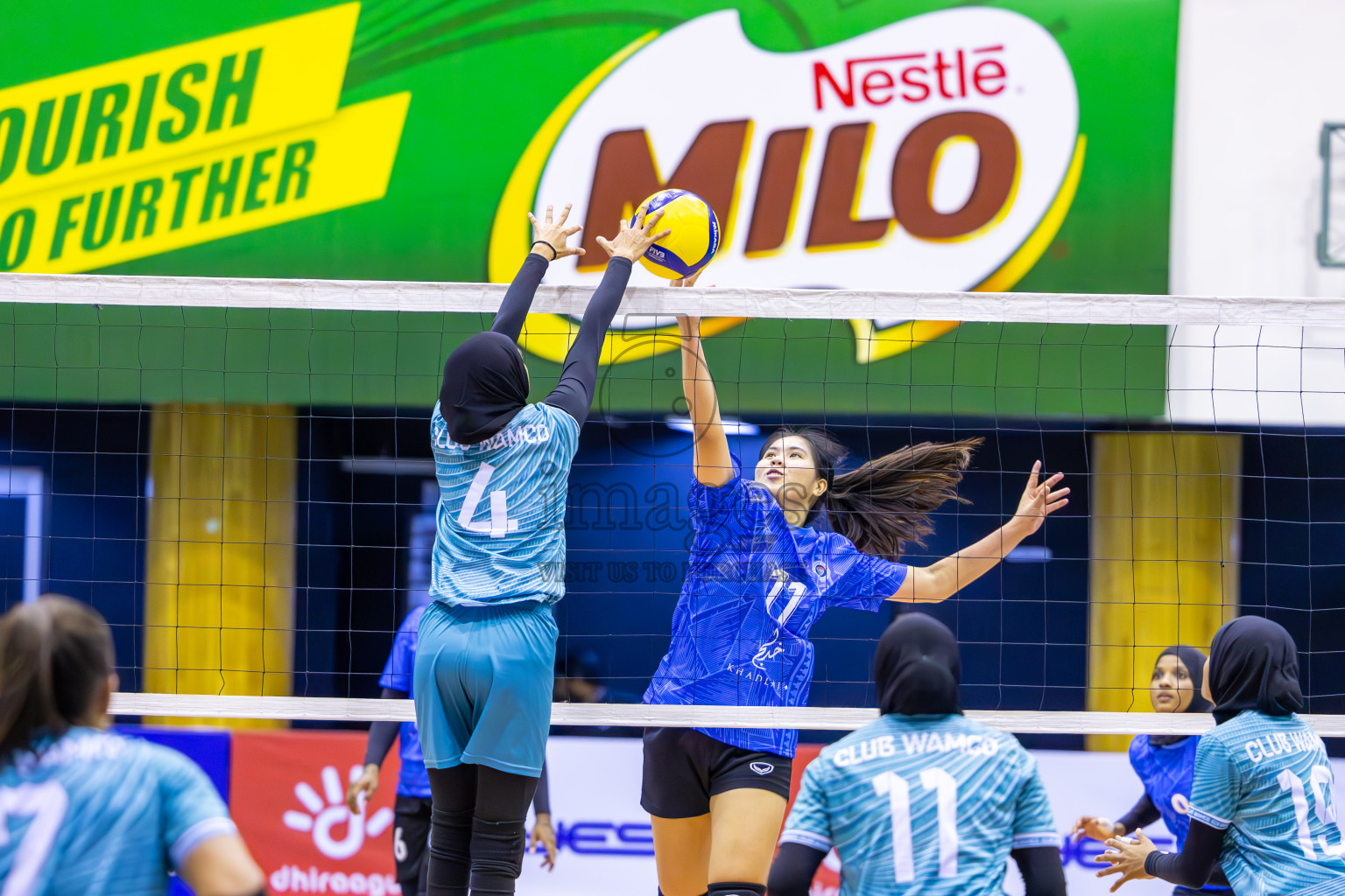 Club WAMCO vs Police Club in the final of National Volleyball Championship 2024 (women's division) was held in Social Center Indoor Hall on Thursday, 24th October 2024. 
Photos: Ismail Thoriq / images.mv