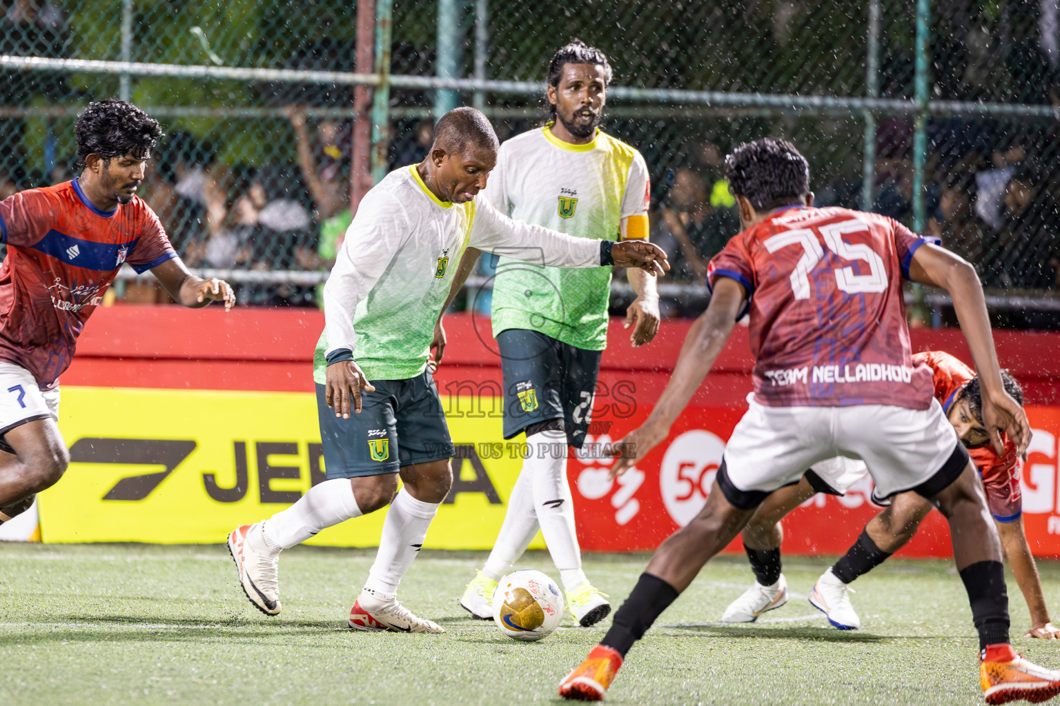 HDh Nellaidhoo vs HDh Vaikaradhoo in Day 9 of Golden Futsal Challenge 2025 was held on Monday, 13th January 2025, in Hulhumale', Maldives
Photos: Ismail Thoriq / images.mv