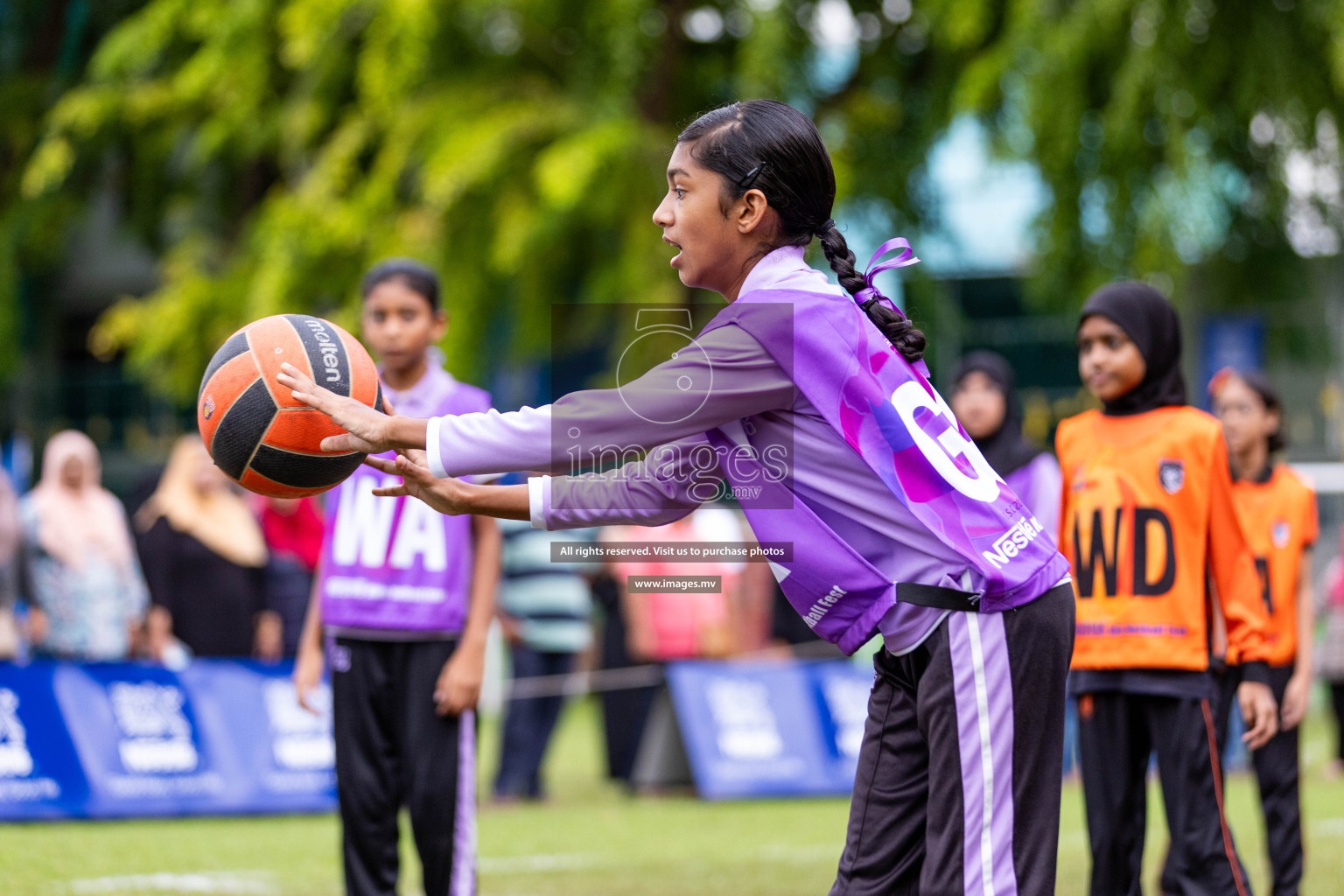 Day 2 of Nestle' Kids Netball Fiesta 2023 held in Henveyru Stadium, Male', Maldives on Thursday, 1st December 2023. Photos by Nausham Waheed / Images.mv