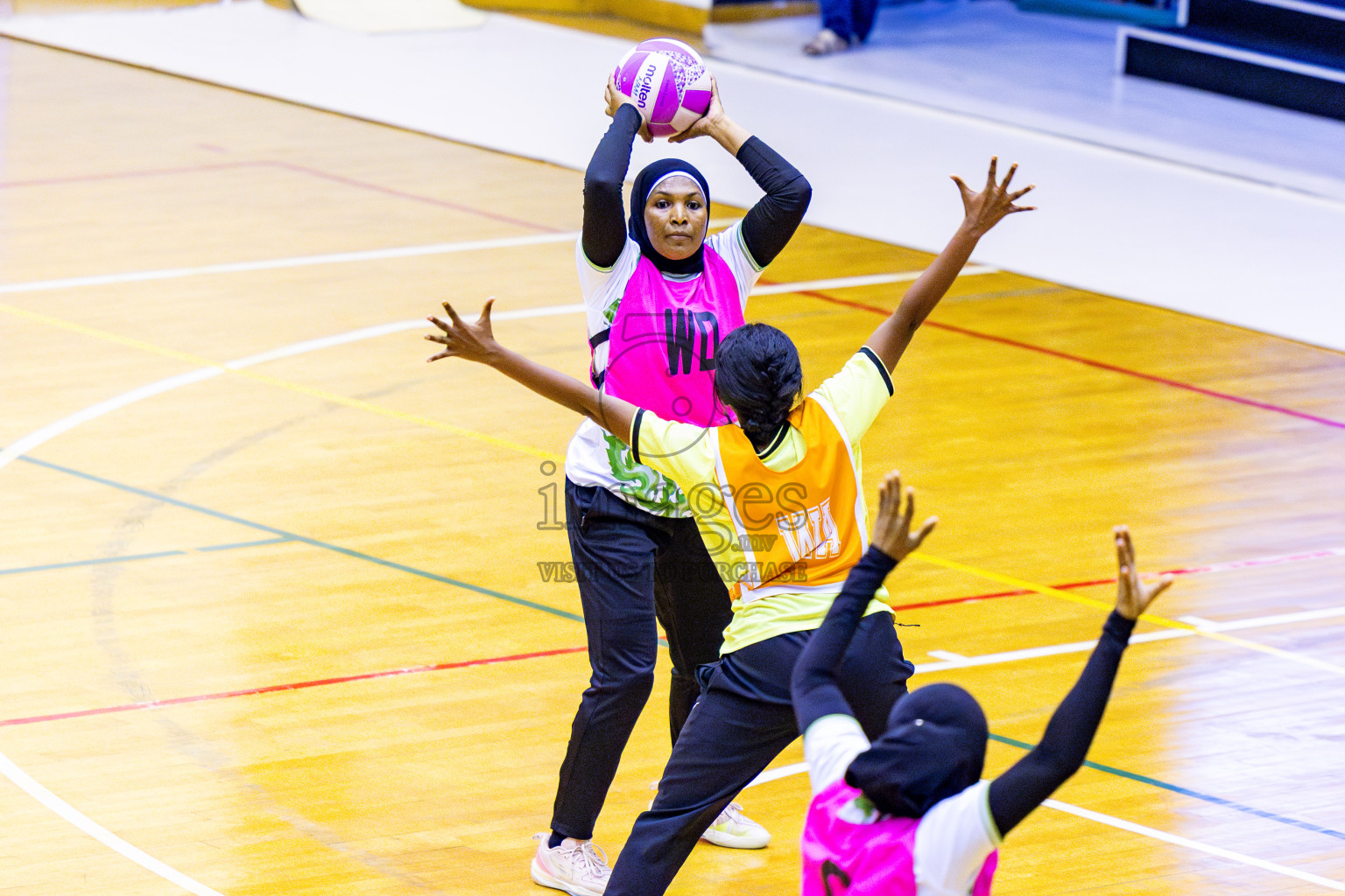 KYRC vs Sports Club Shining Star in Day 10 of National Netball Tournament 2025 held in Social Center at Male', Maldives on Tuesday, 27th May 2025. Photos: Nausham Waheed / images.mv