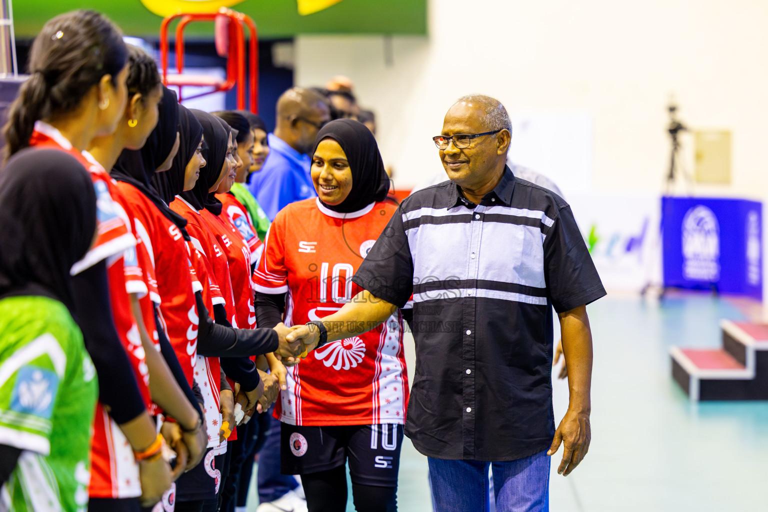 Good Games Sports Academy vs Volleyball Youth New Generation in Day 5 of Women's Division of VAM Cup 2025 held in Male', Maldives on Sunday, 13th April 2025 at Social Center Indoor Hall Photos By: Nausham Waheed / images.mv