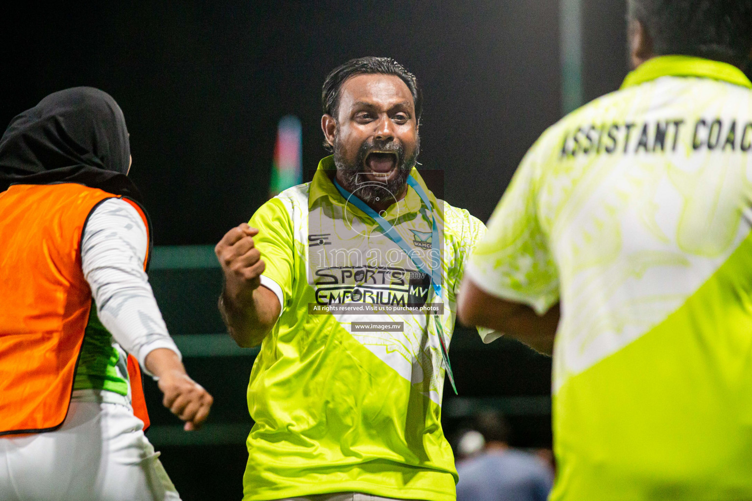 Club WAMCO vs DSC in the Semi Finals of 18/30 Women's Futsal Fiesta 2021 held in Hulhumale, Maldives on 14th December 2021. Photos: Shuu Abdul Sattar / images.mv