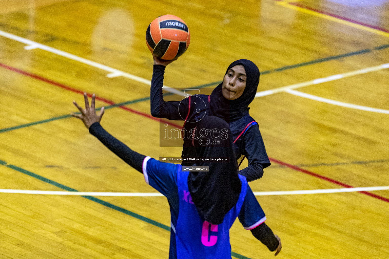 Xenith Sports Club vs Youth United Sports Club in the Milo National Netball Tournament 2022 on 18 July 2022, held in Social Center, Male', Maldives. Photographer: Shuu, Hassan Simah / Images.mv