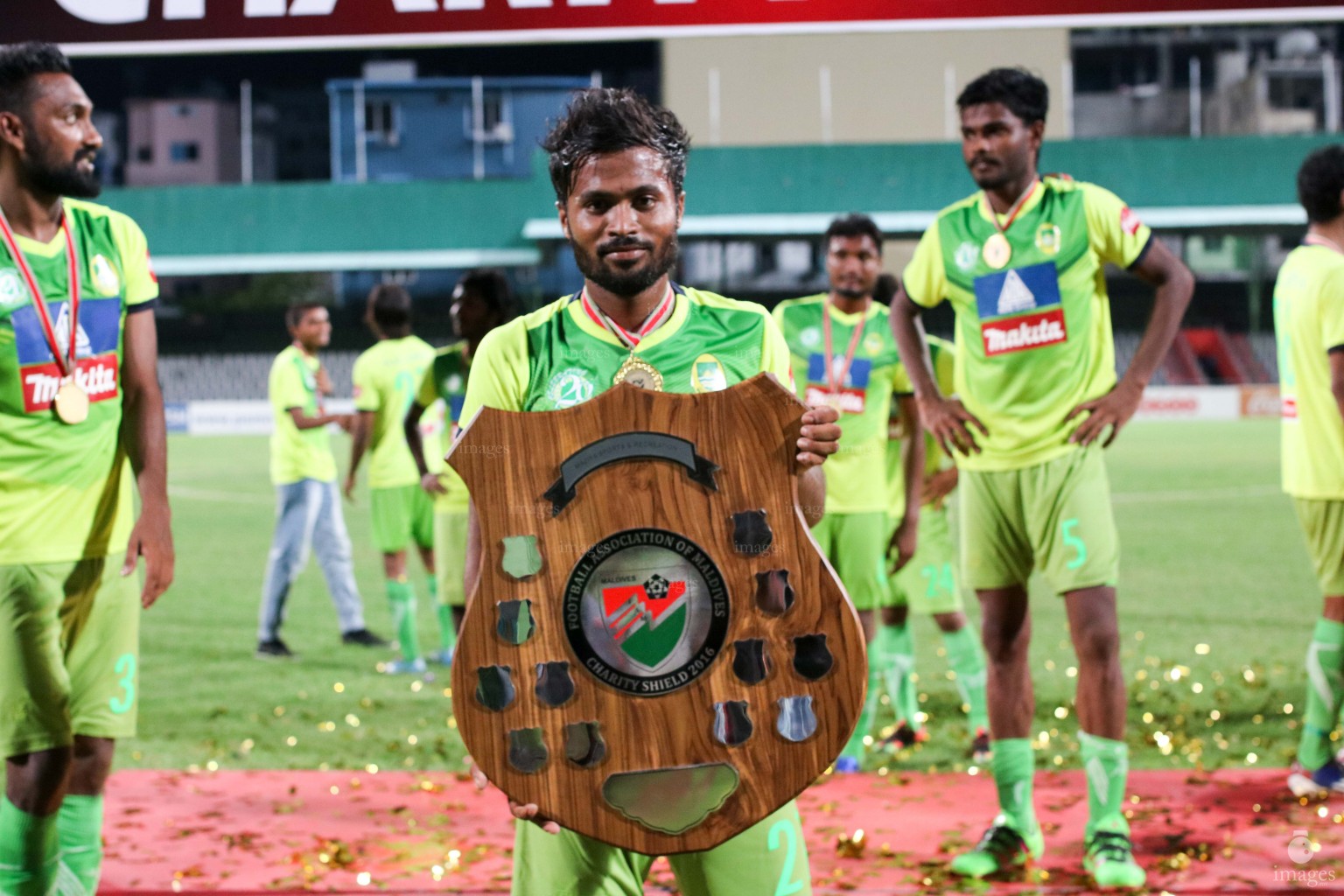 Football Association of Maldives Charity Shield match between New Radiant Sports Club and Maziya Sports and Recreation Cub in Male', Maldives, Tuesday, April. 05, 2016.(Images.mv Photo/ Mohamed Ahsan).
