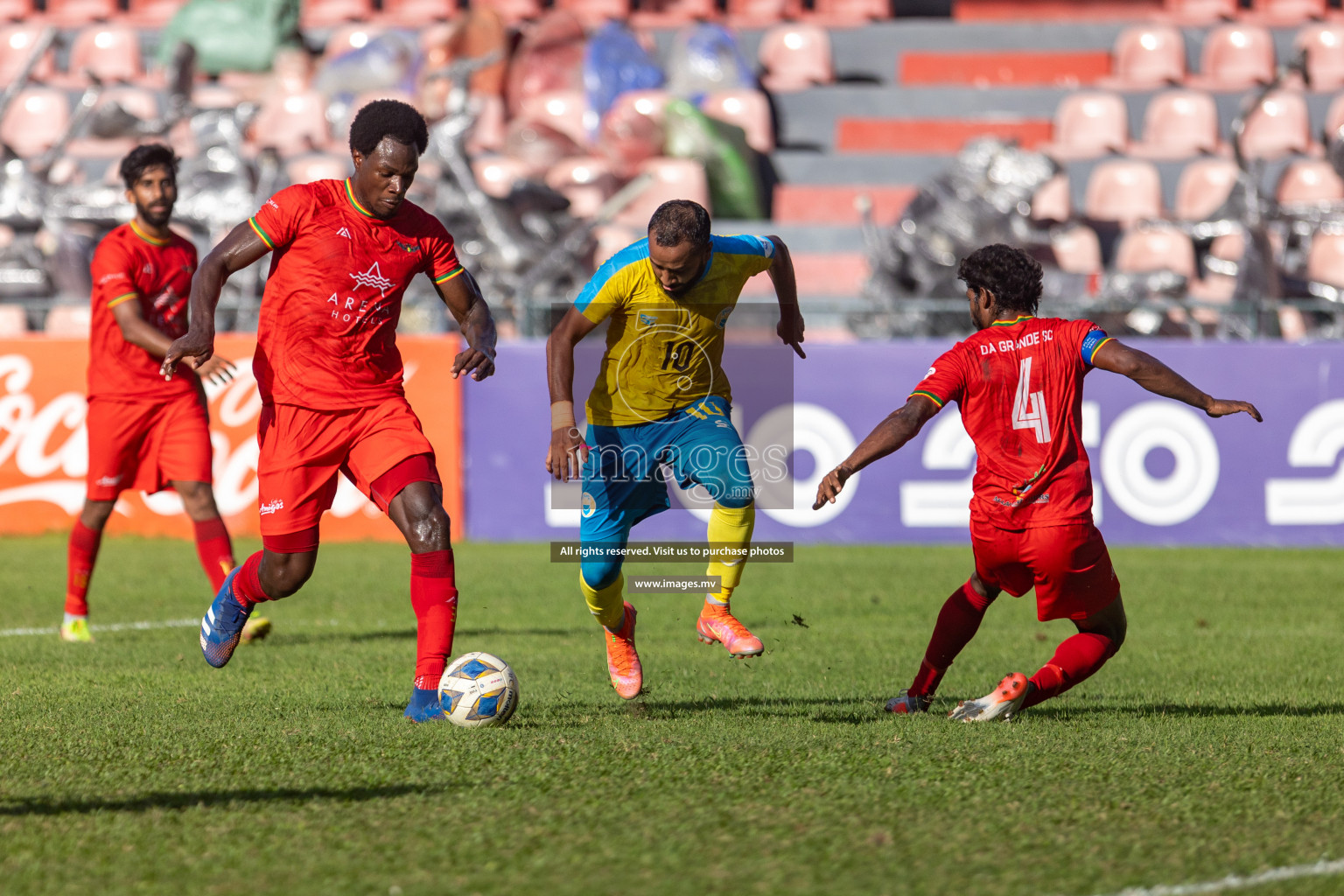 Club Valencia vs De Grande Sports Club in Ooredoo Dhivehi Premier League 2021/22 on 16th July 2022, held in National Football Stadium, Male', Maldives Photos: Hassan Simah/ Images mv